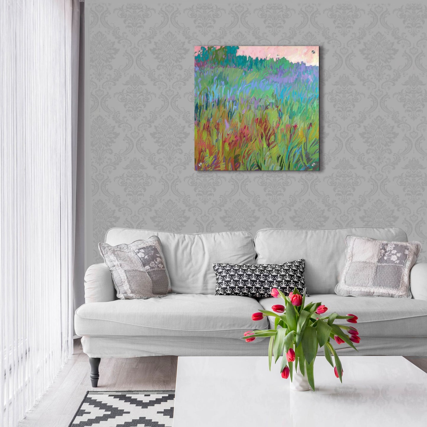 Epic Art ' Spring Greens' by Jane Schmidt, Acrylic Glass Wall Art,24x24