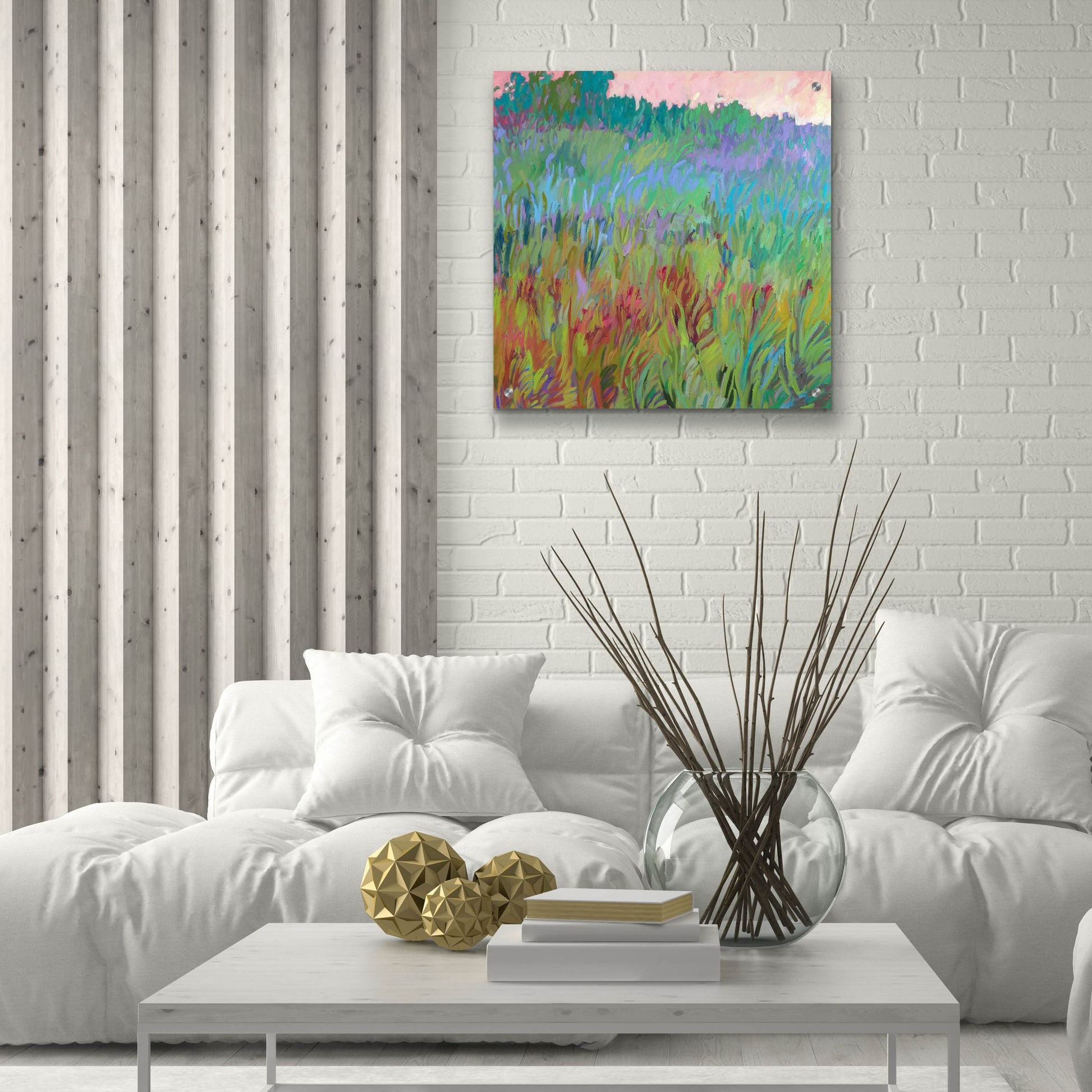 Epic Art ' Spring Greens' by Jane Schmidt, Acrylic Glass Wall Art,24x24