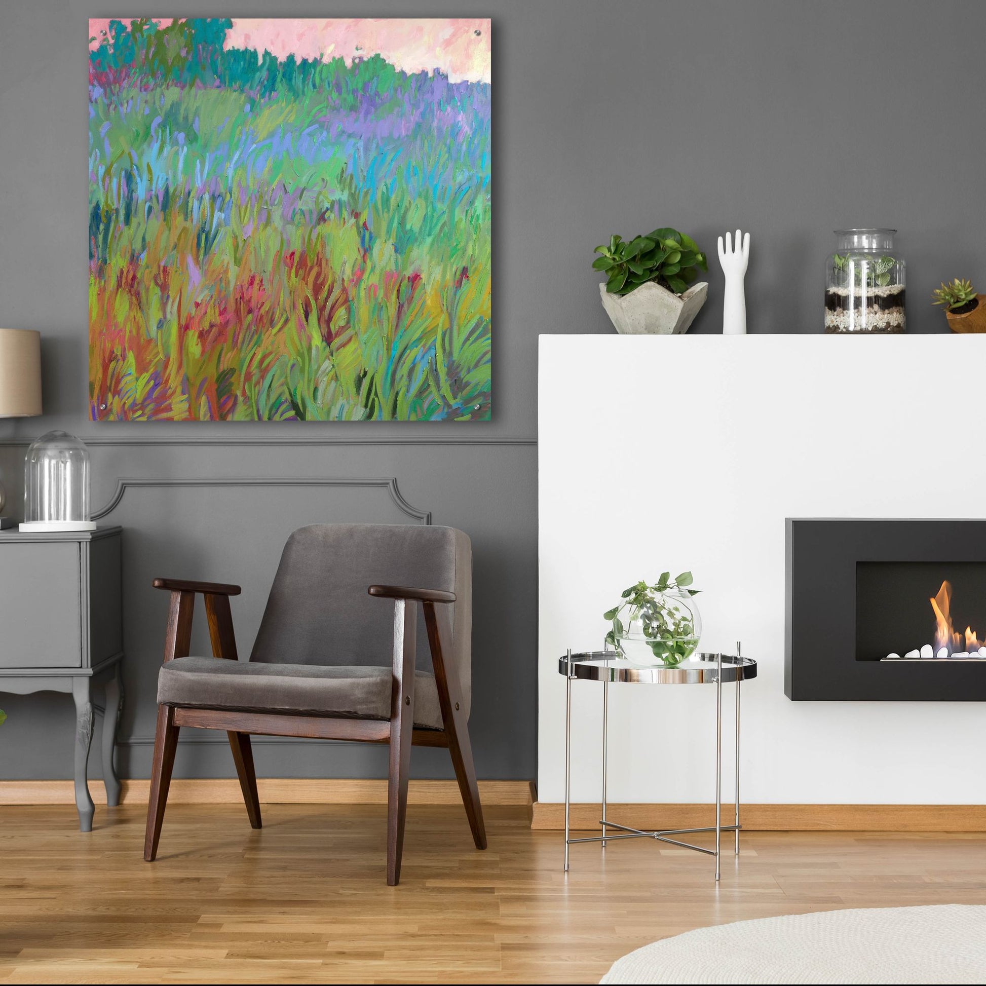Epic Art ' Spring Greens' by Jane Schmidt, Acrylic Glass Wall Art,36x36
