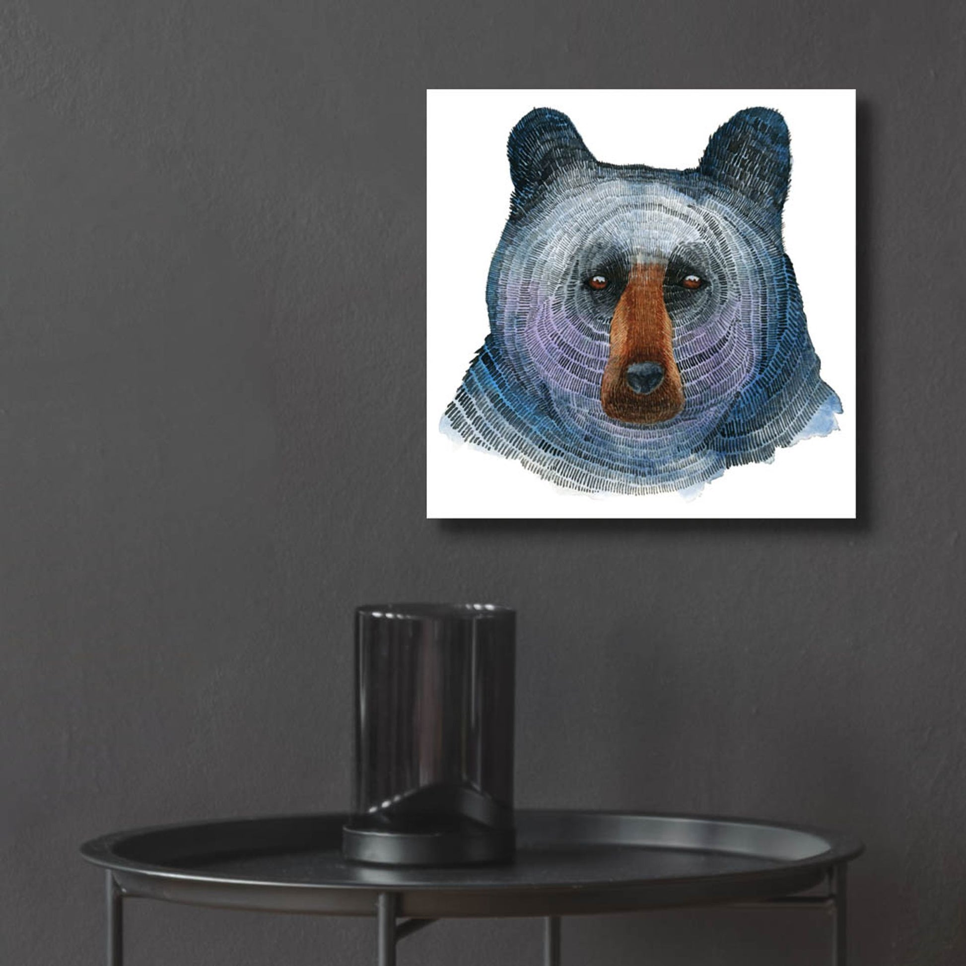 Epic Art ' Black Bear' by Jeannine Saylor, Acrylic Glass Wall Art,12x12