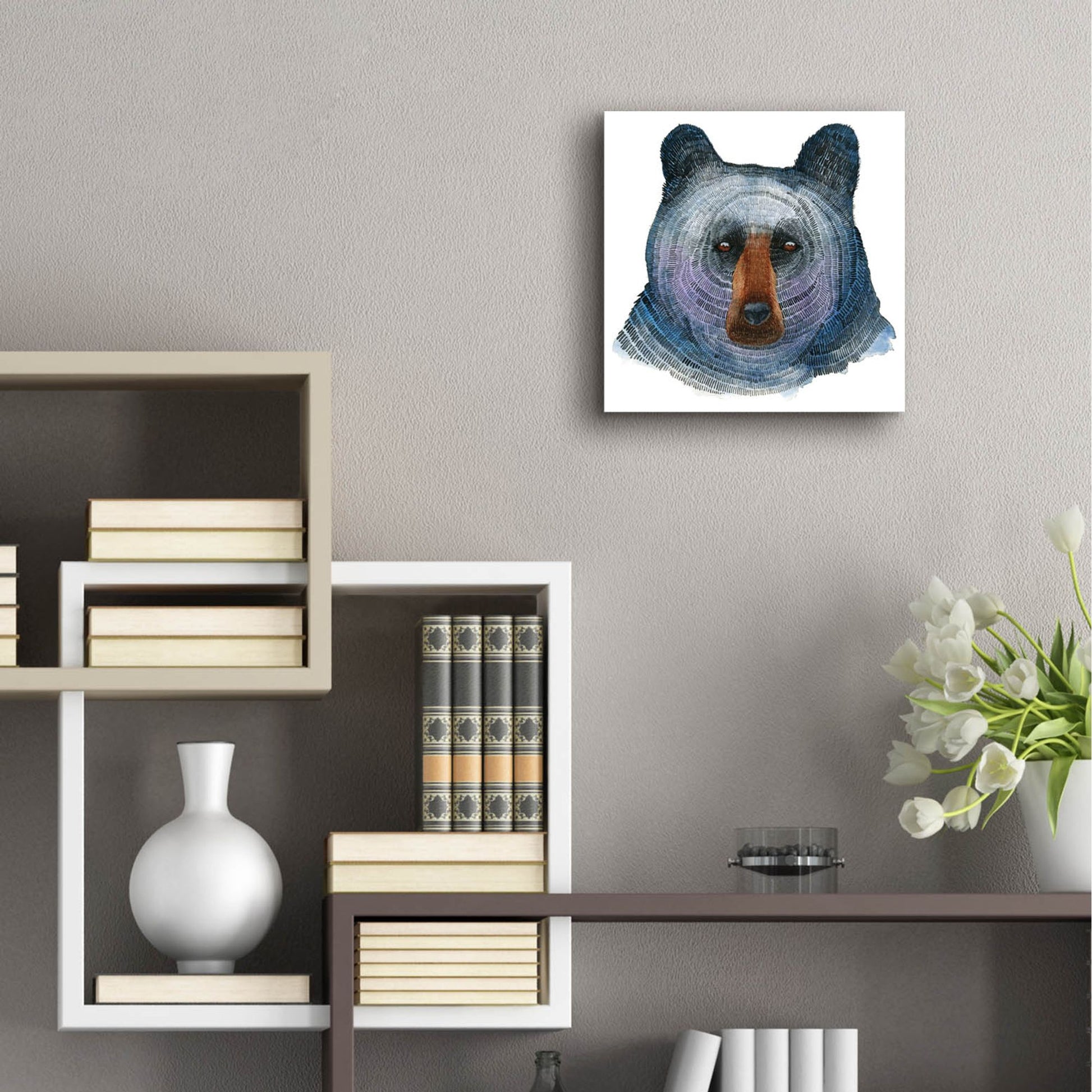 Epic Art ' Black Bear' by Jeannine Saylor, Acrylic Glass Wall Art,12x12