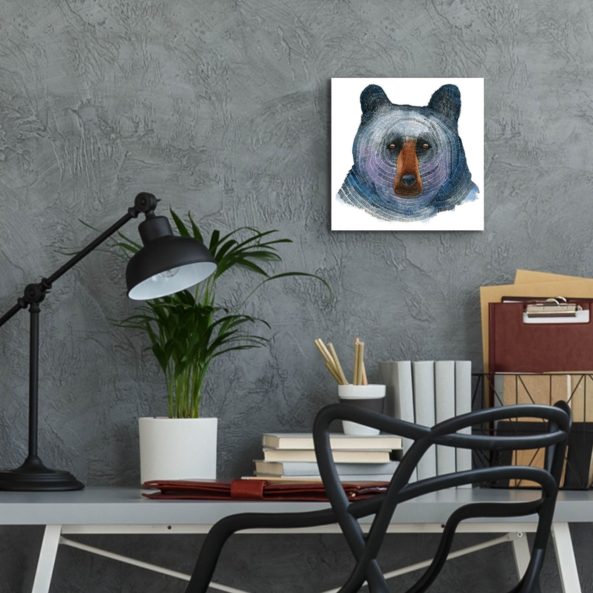 Epic Art ' Black Bear' by Jeannine Saylor, Acrylic Glass Wall Art,12x12