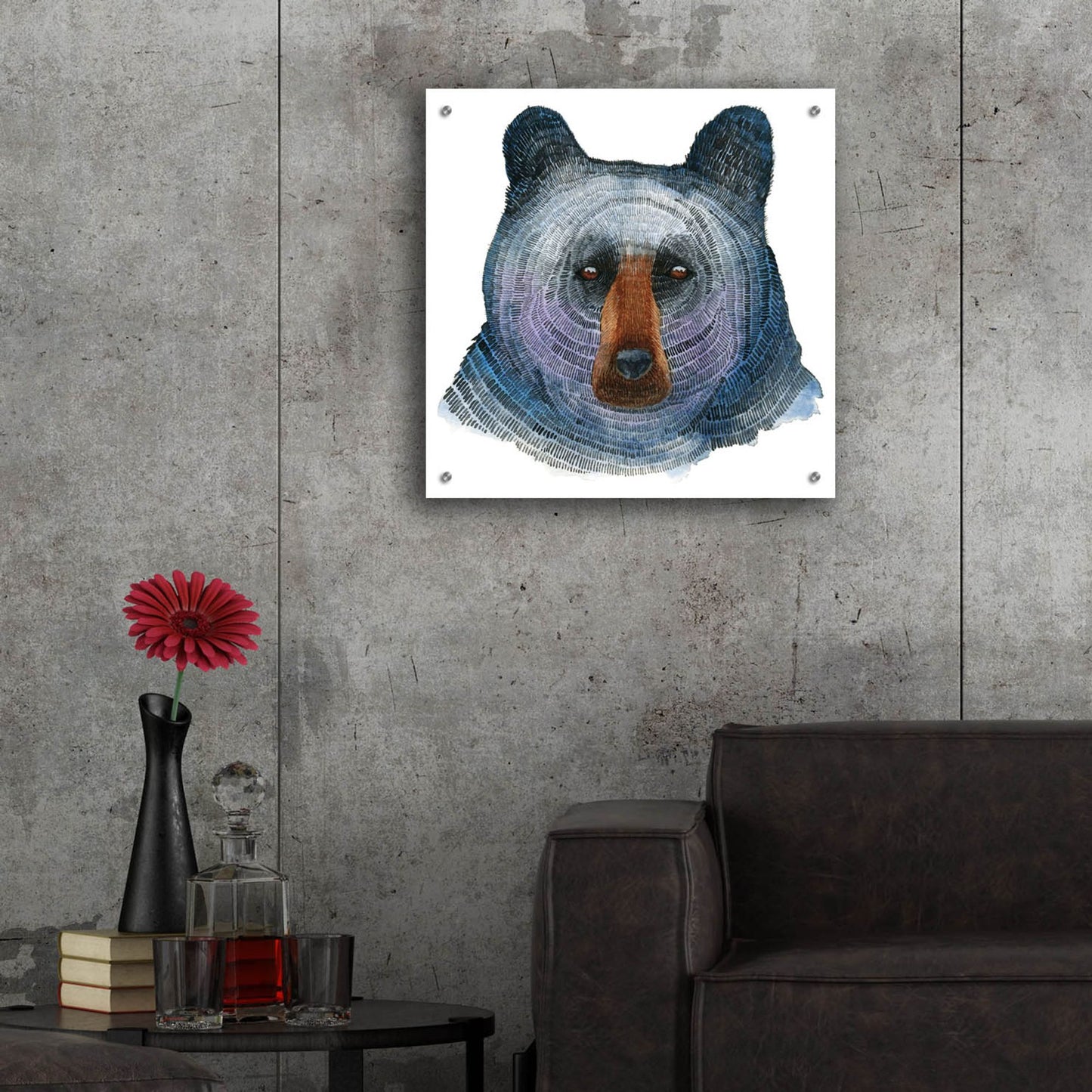 Epic Art ' Black Bear' by Jeannine Saylor, Acrylic Glass Wall Art,24x24