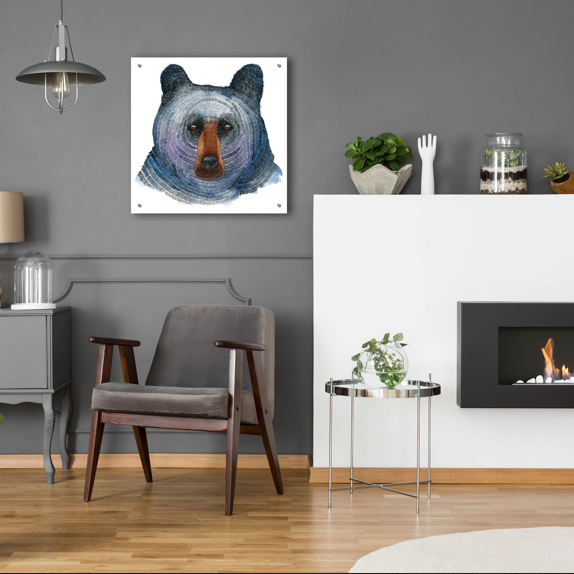 Epic Art ' Black Bear' by Jeannine Saylor, Acrylic Glass Wall Art,24x24