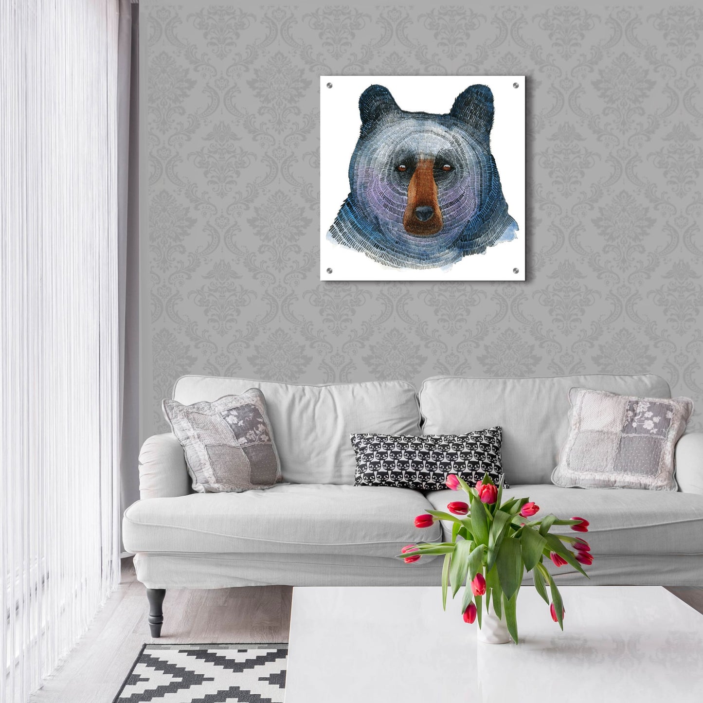 Epic Art ' Black Bear' by Jeannine Saylor, Acrylic Glass Wall Art,24x24