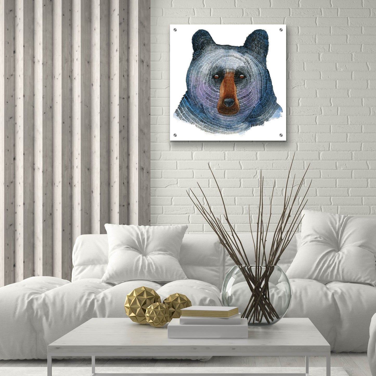 Epic Art ' Black Bear' by Jeannine Saylor, Acrylic Glass Wall Art,24x24