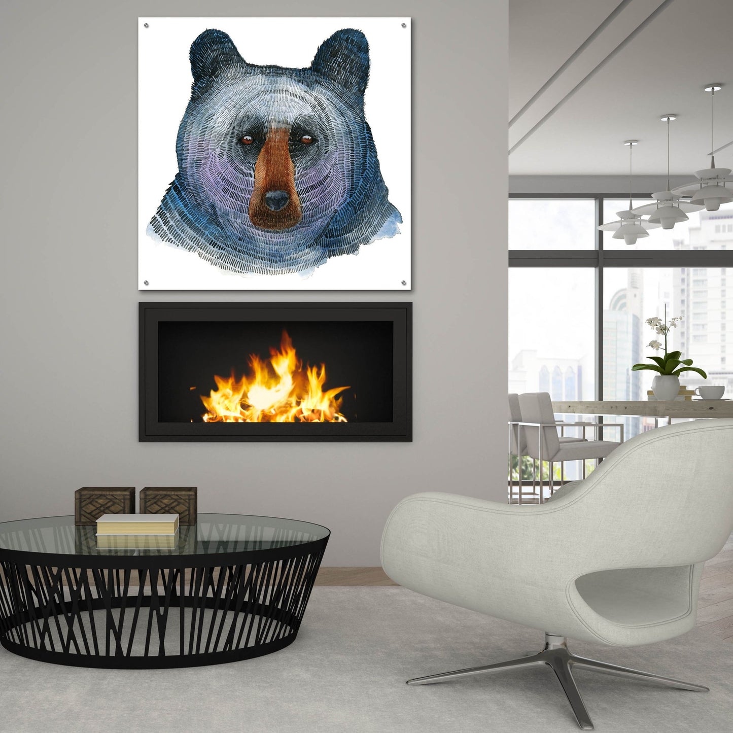 Epic Art ' Black Bear' by Jeannine Saylor, Acrylic Glass Wall Art,36x36