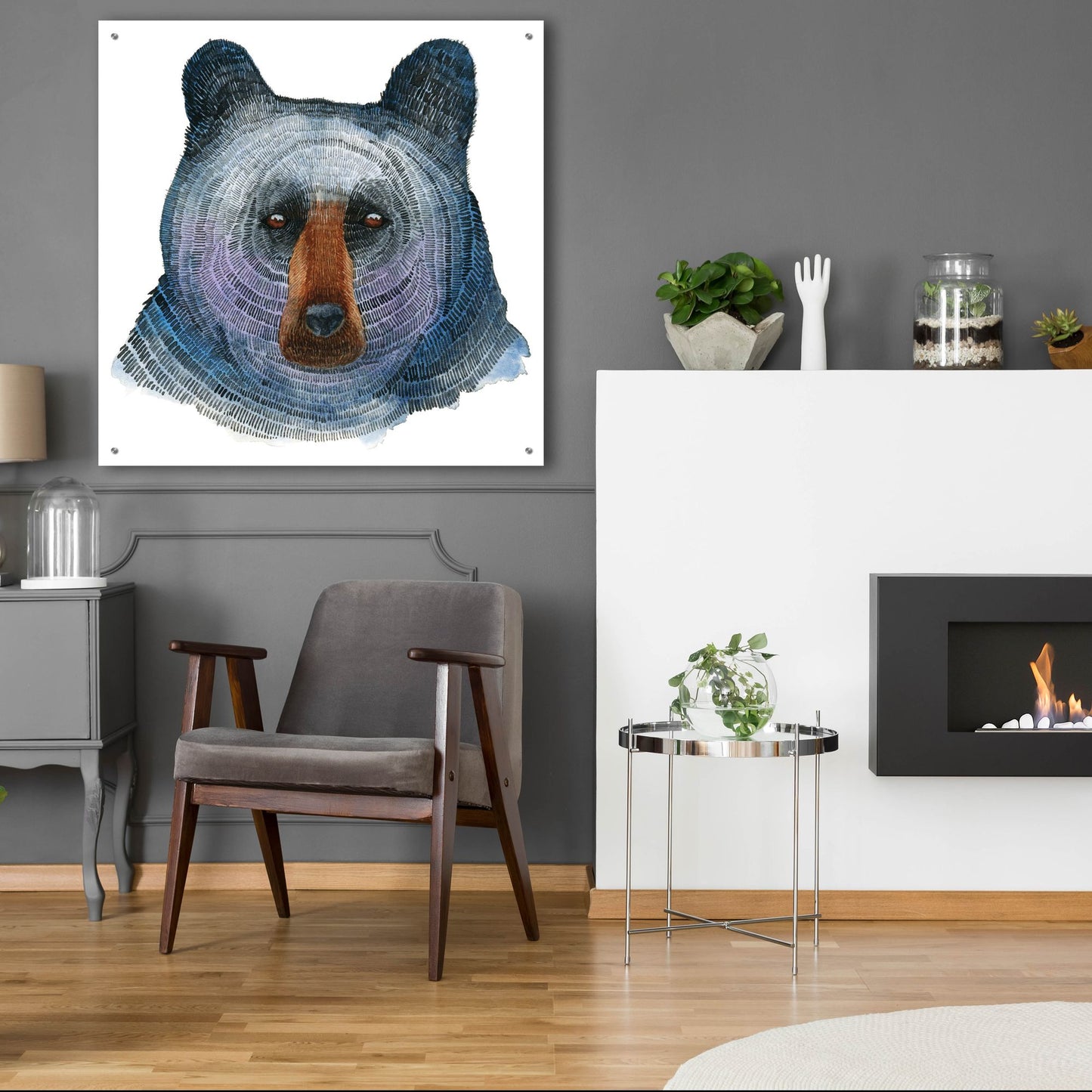 Epic Art ' Black Bear' by Jeannine Saylor, Acrylic Glass Wall Art,36x36