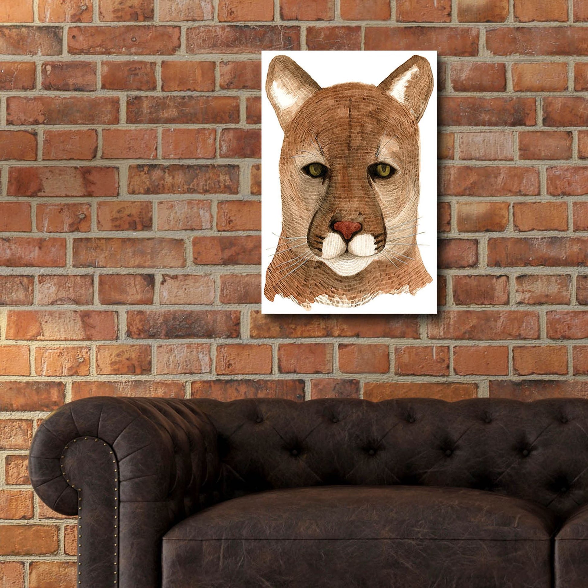 Epic Art ' Cougar' by Jeannine Saylor, Acrylic Glass Wall Art,16x24