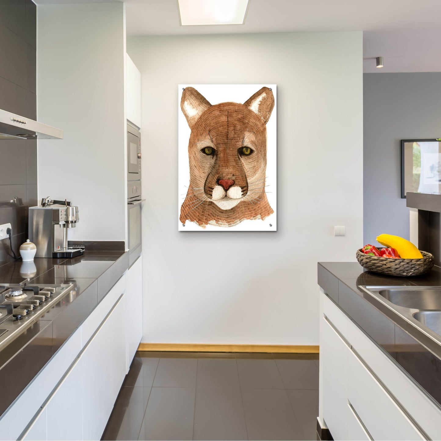 Epic Art ' Cougar' by Jeannine Saylor, Acrylic Glass Wall Art,24x36