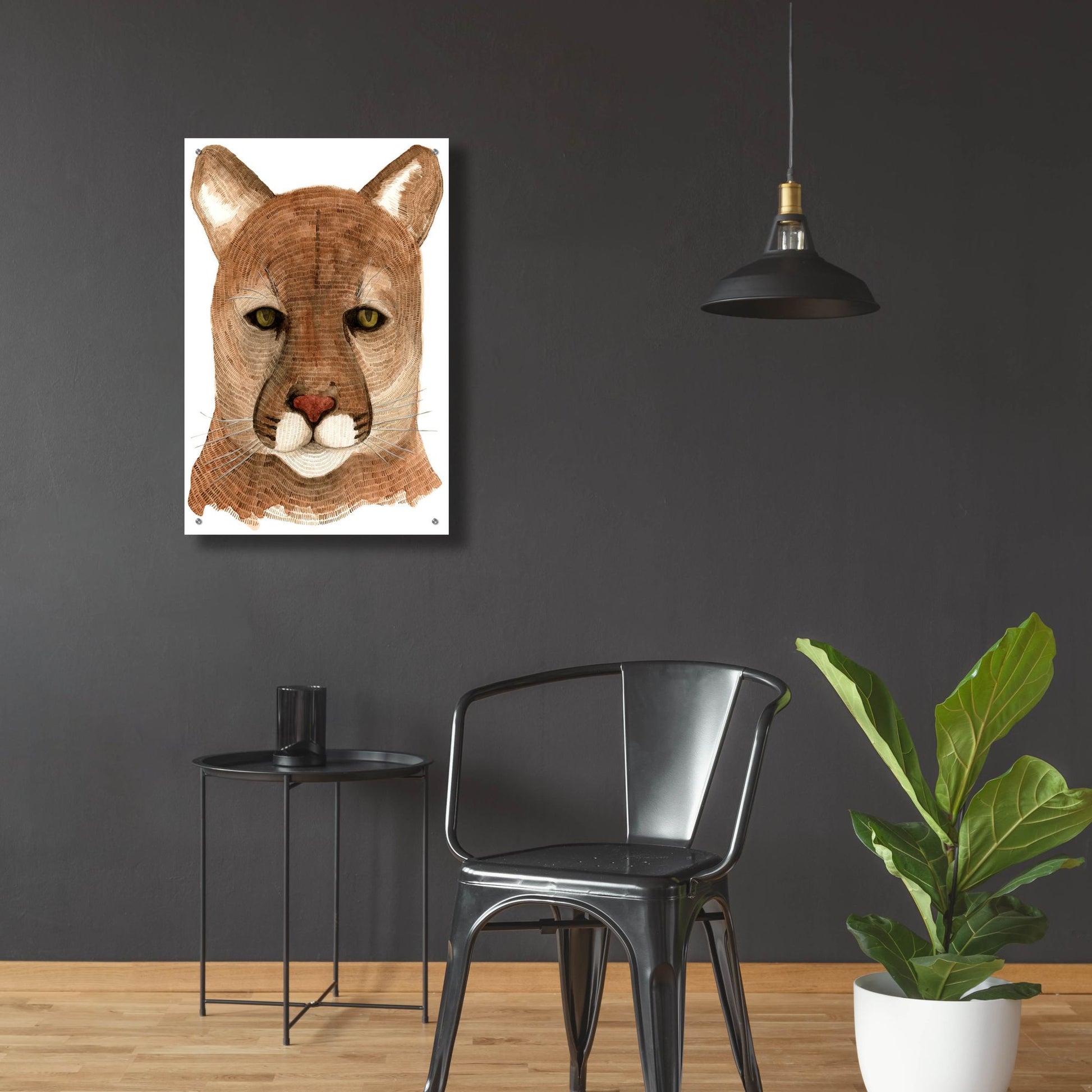 Epic Art ' Cougar' by Jeannine Saylor, Acrylic Glass Wall Art,24x36