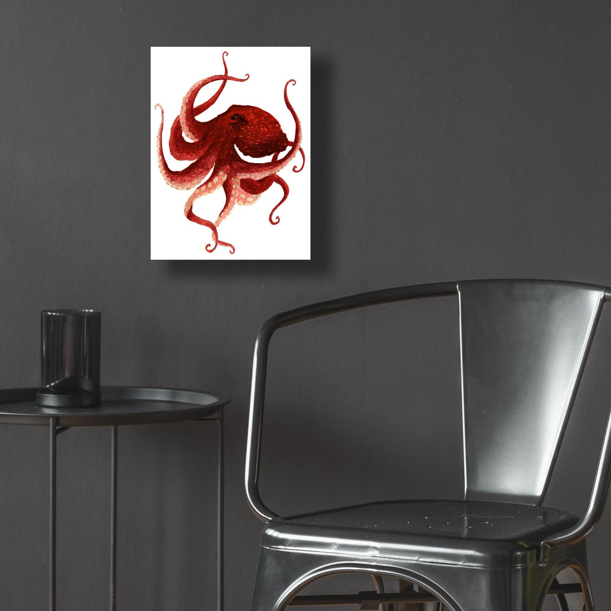 Epic Art ' Giant Pacific Octopus, Red' by Jeannine Saylor, Acrylic Glass Wall Art,12x16