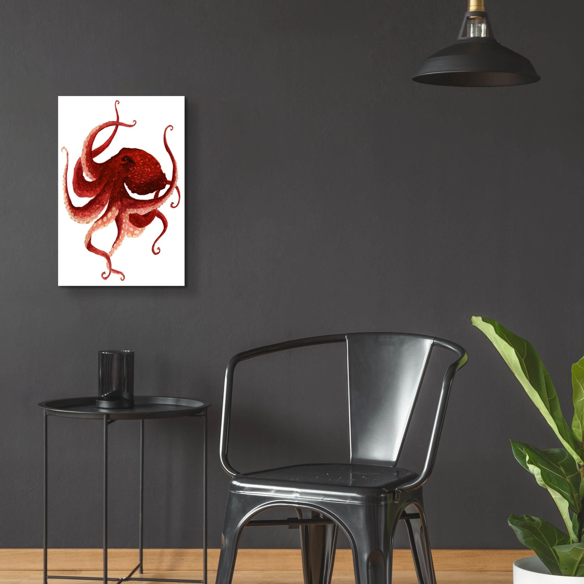 Epic Art ' Giant Pacific Octopus, Red' by Jeannine Saylor, Acrylic Glass Wall Art,16x24