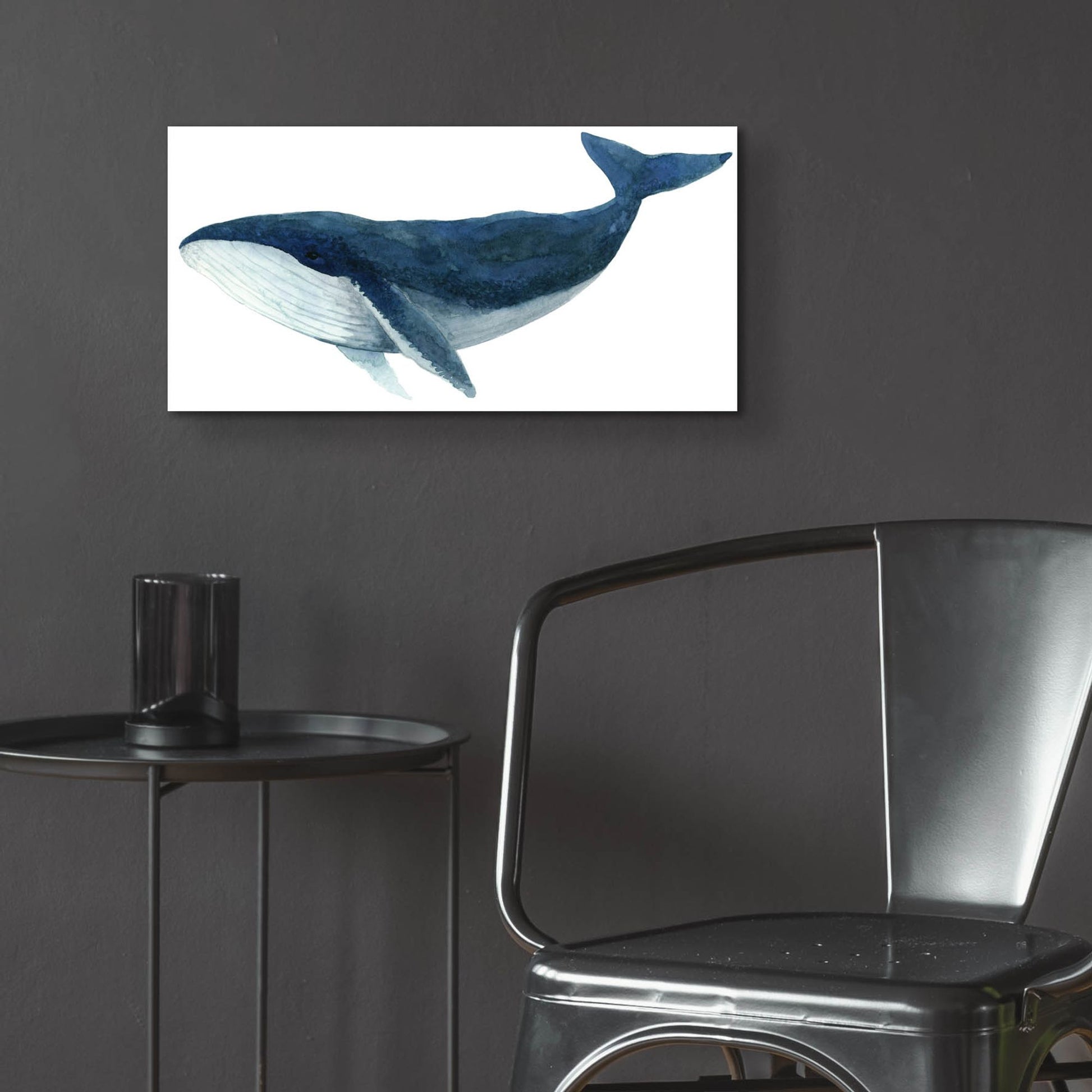 Epic Art ' Humpback Whale, Blue' by Jeannine Saylor, Acrylic Glass Wall Art,24x12