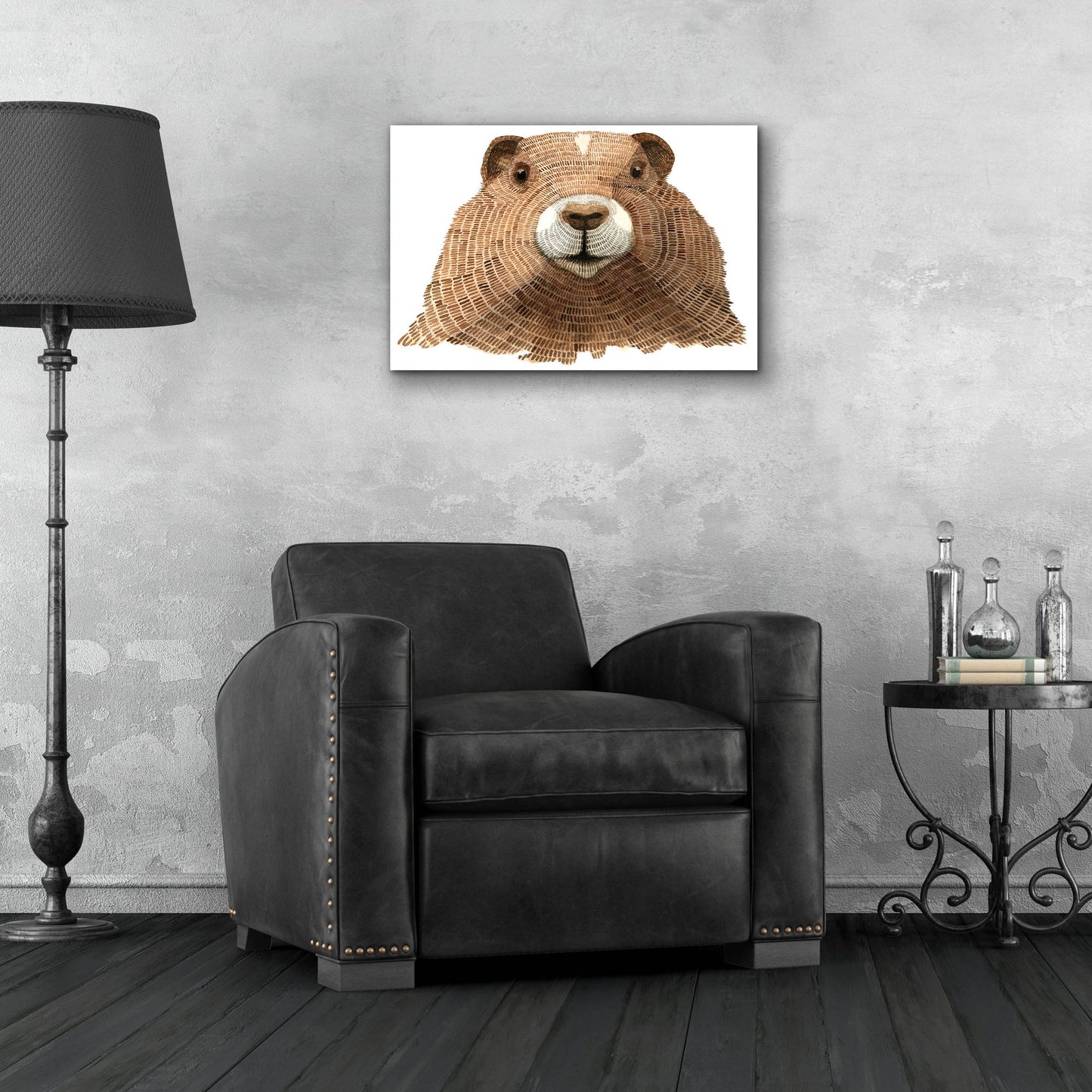 Epic Art ' Marmot' by Jeannine Saylor, Acrylic Glass Wall Art,24x16