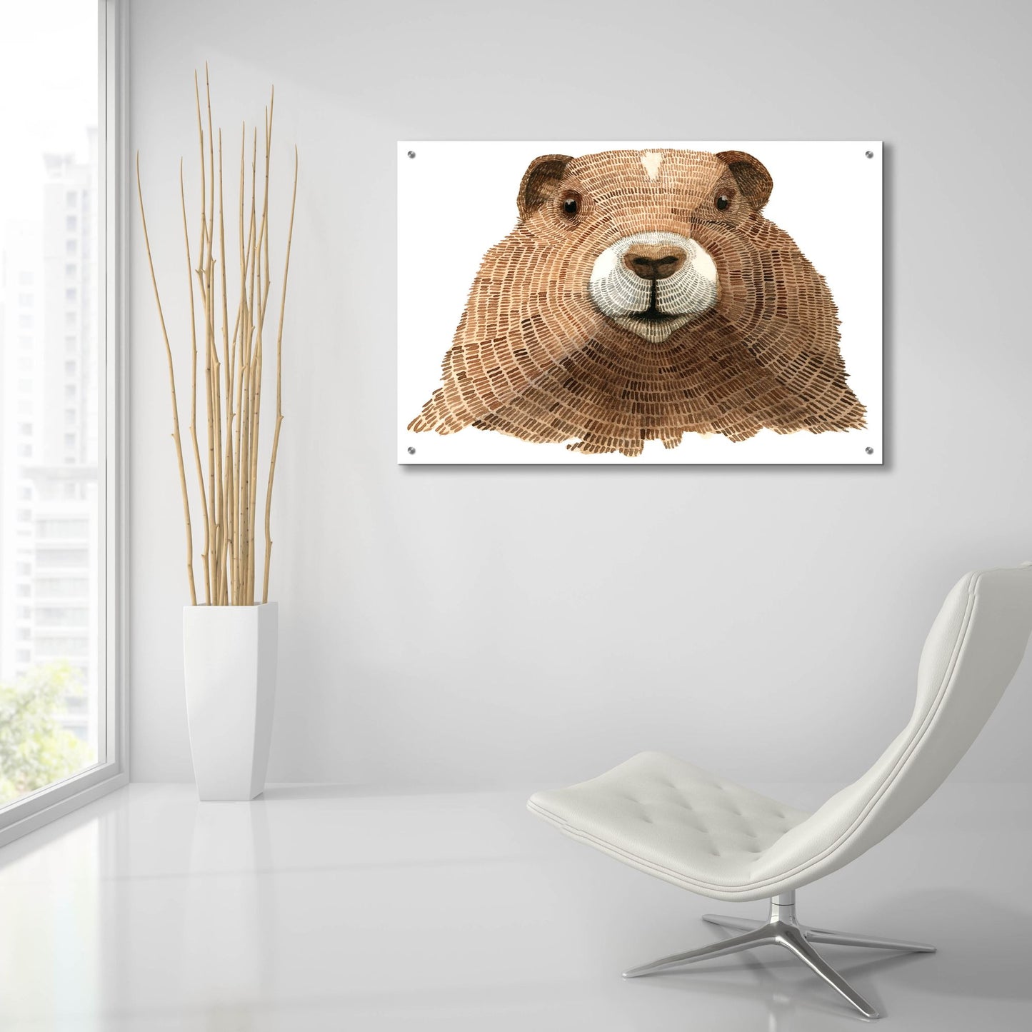 Epic Art ' Marmot' by Jeannine Saylor, Acrylic Glass Wall Art,36x24