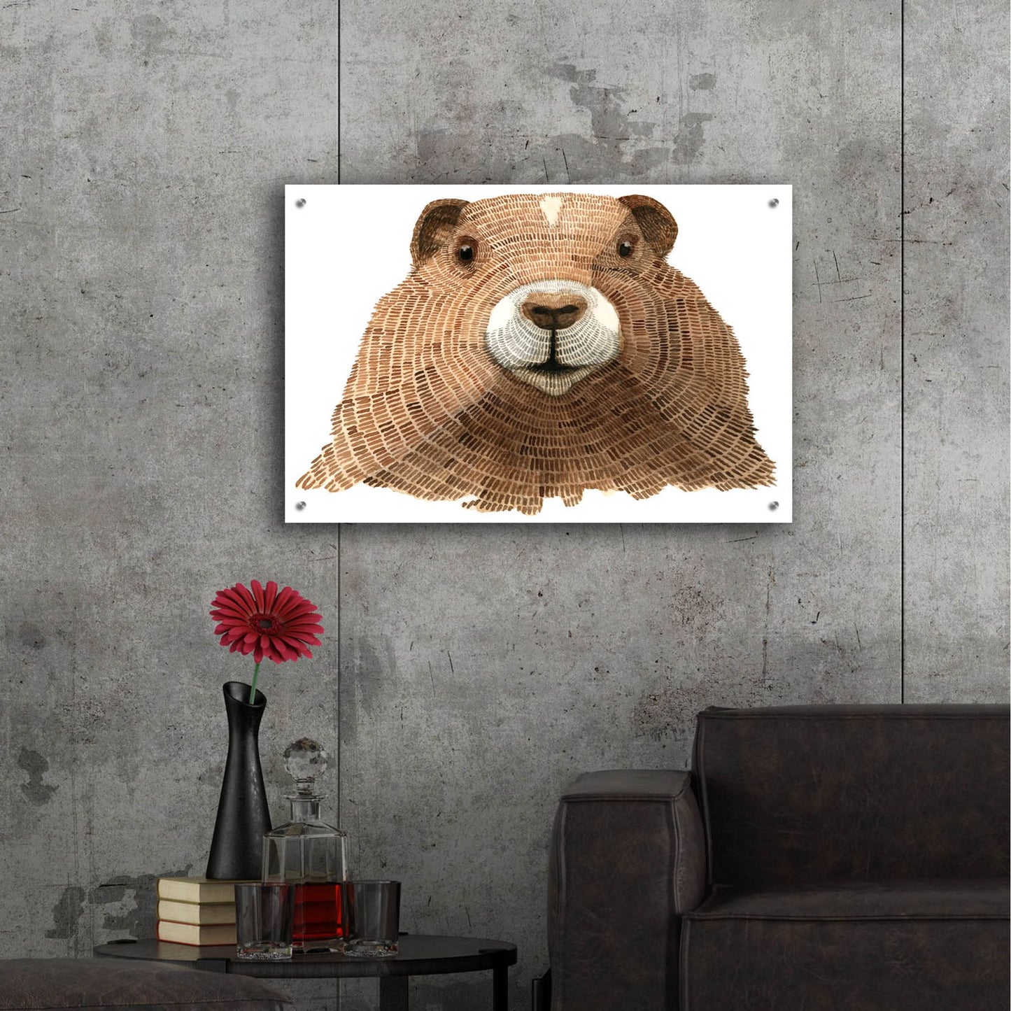 Epic Art ' Marmot' by Jeannine Saylor, Acrylic Glass Wall Art,36x24