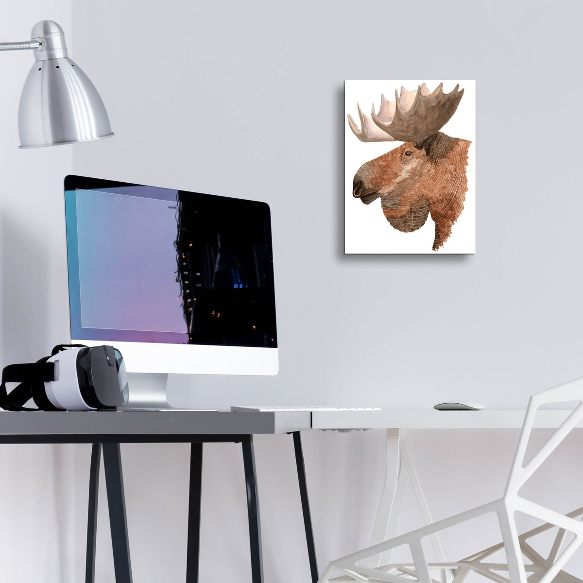 Epic Art ' Moose' by Jeannine Saylor, Acrylic Glass Wall Art,12x16