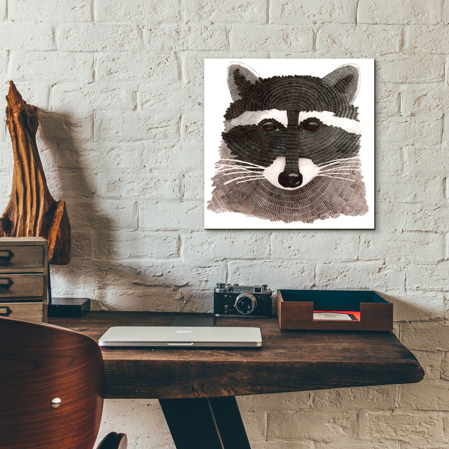 Epic Art ' Raccoon' by Jeannine Saylor, Acrylic Glass Wall Art,12x12