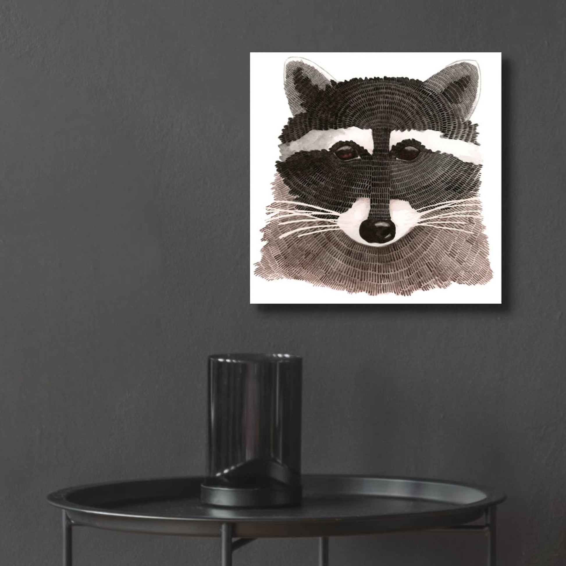 Epic Art ' Raccoon' by Jeannine Saylor, Acrylic Glass Wall Art,12x12