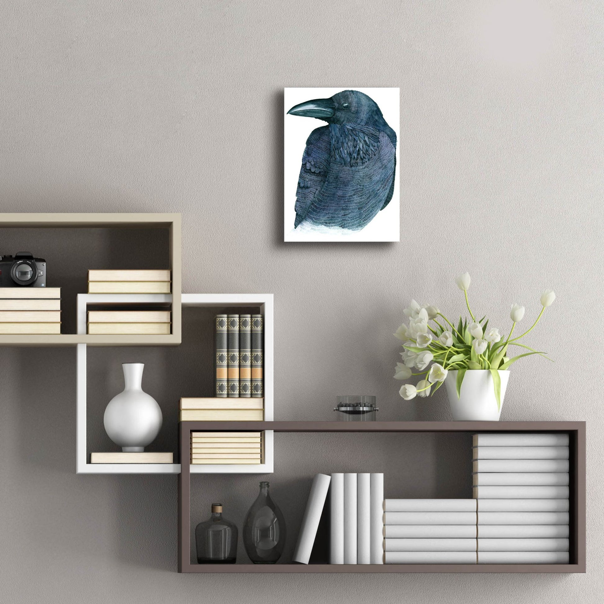 Epic Art ' Raven' by Jeannine Saylor, Acrylic Glass Wall Art,12x16