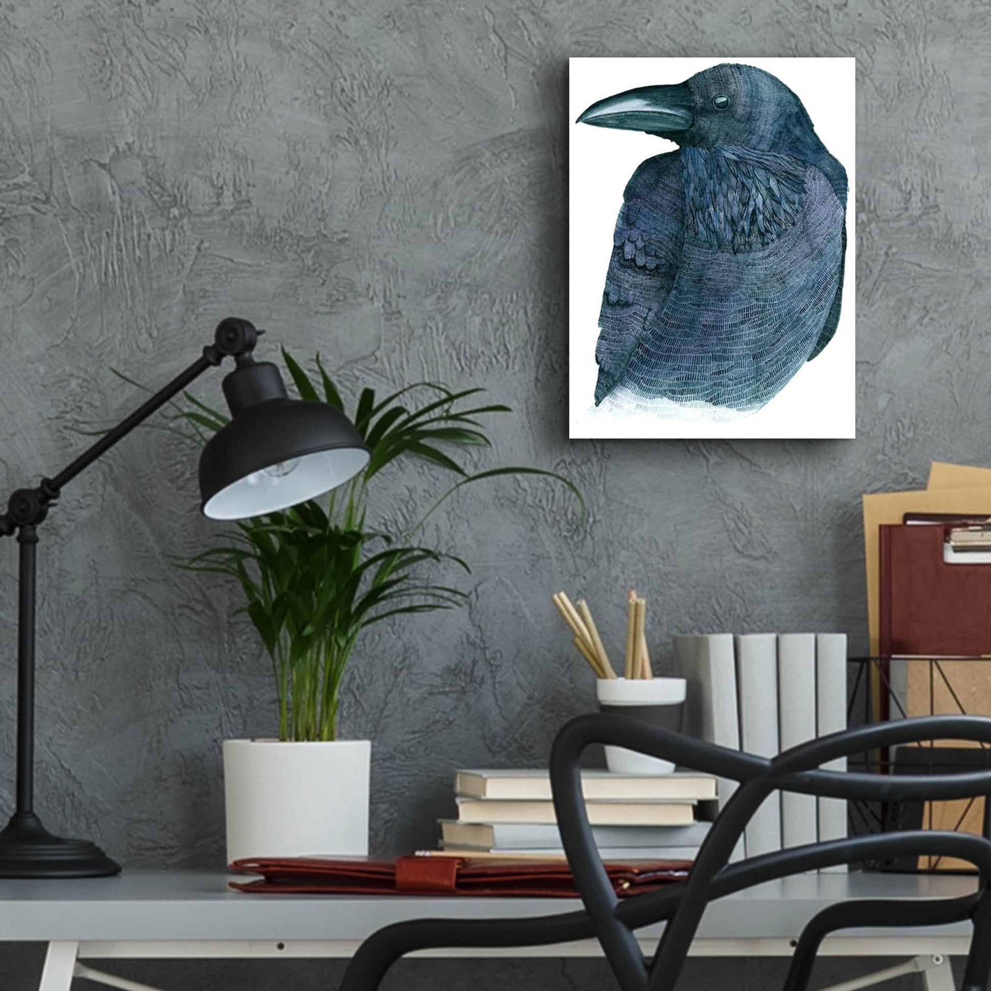 Epic Art ' Raven' by Jeannine Saylor, Acrylic Glass Wall Art,12x16