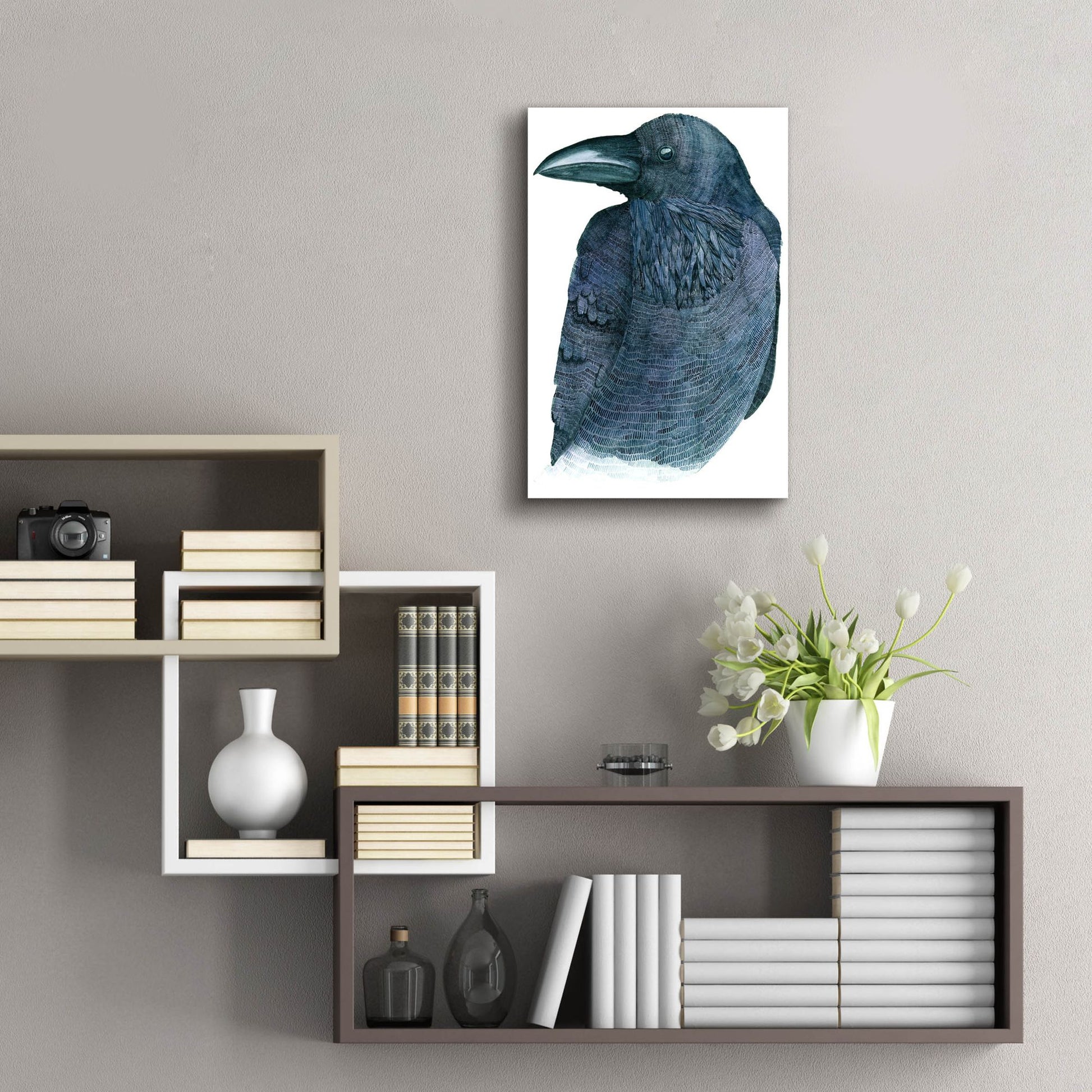 Epic Art ' Raven' by Jeannine Saylor, Acrylic Glass Wall Art,16x24