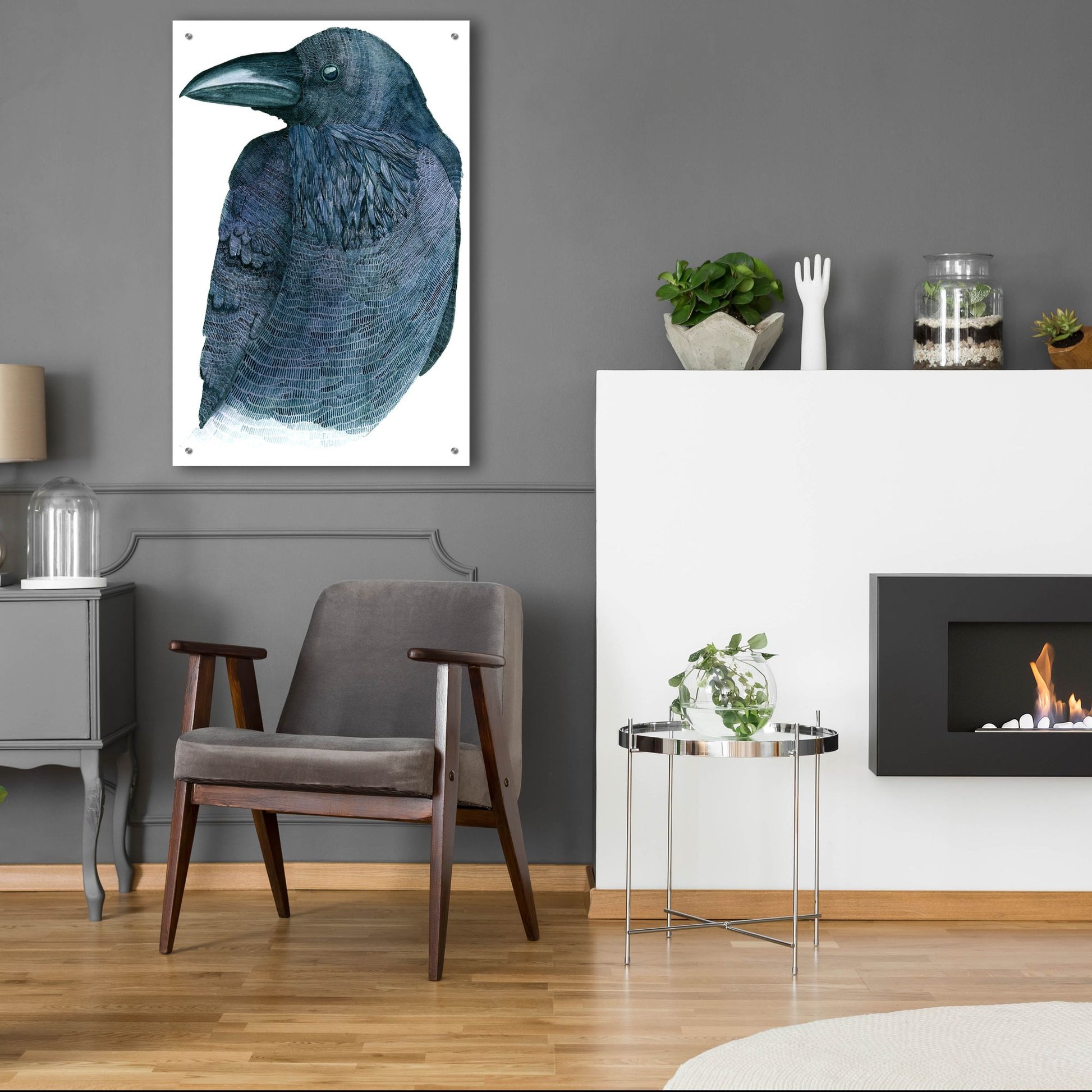 Epic Art ' Raven' by Jeannine Saylor, Acrylic Glass Wall Art,24x36