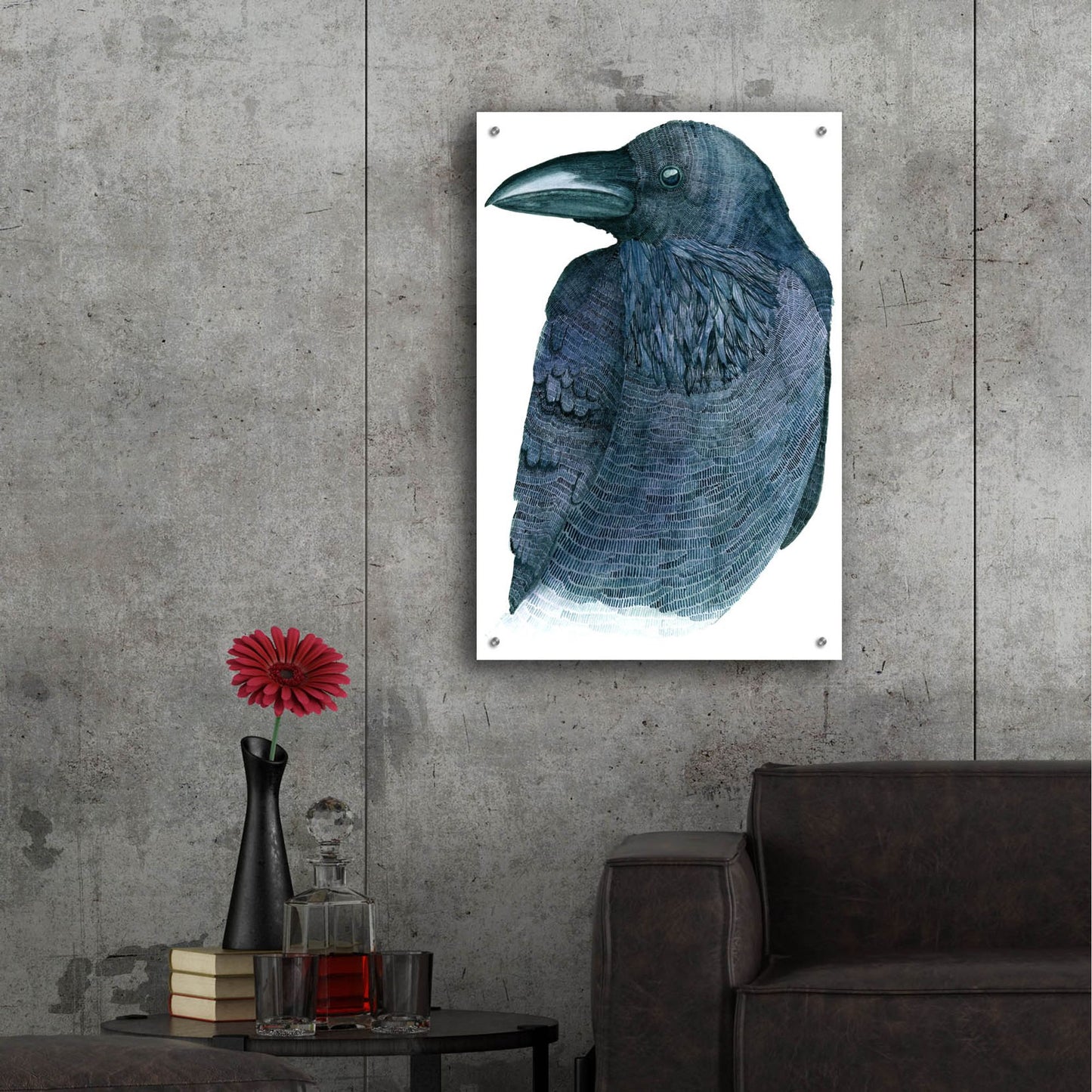 Epic Art ' Raven' by Jeannine Saylor, Acrylic Glass Wall Art,24x36