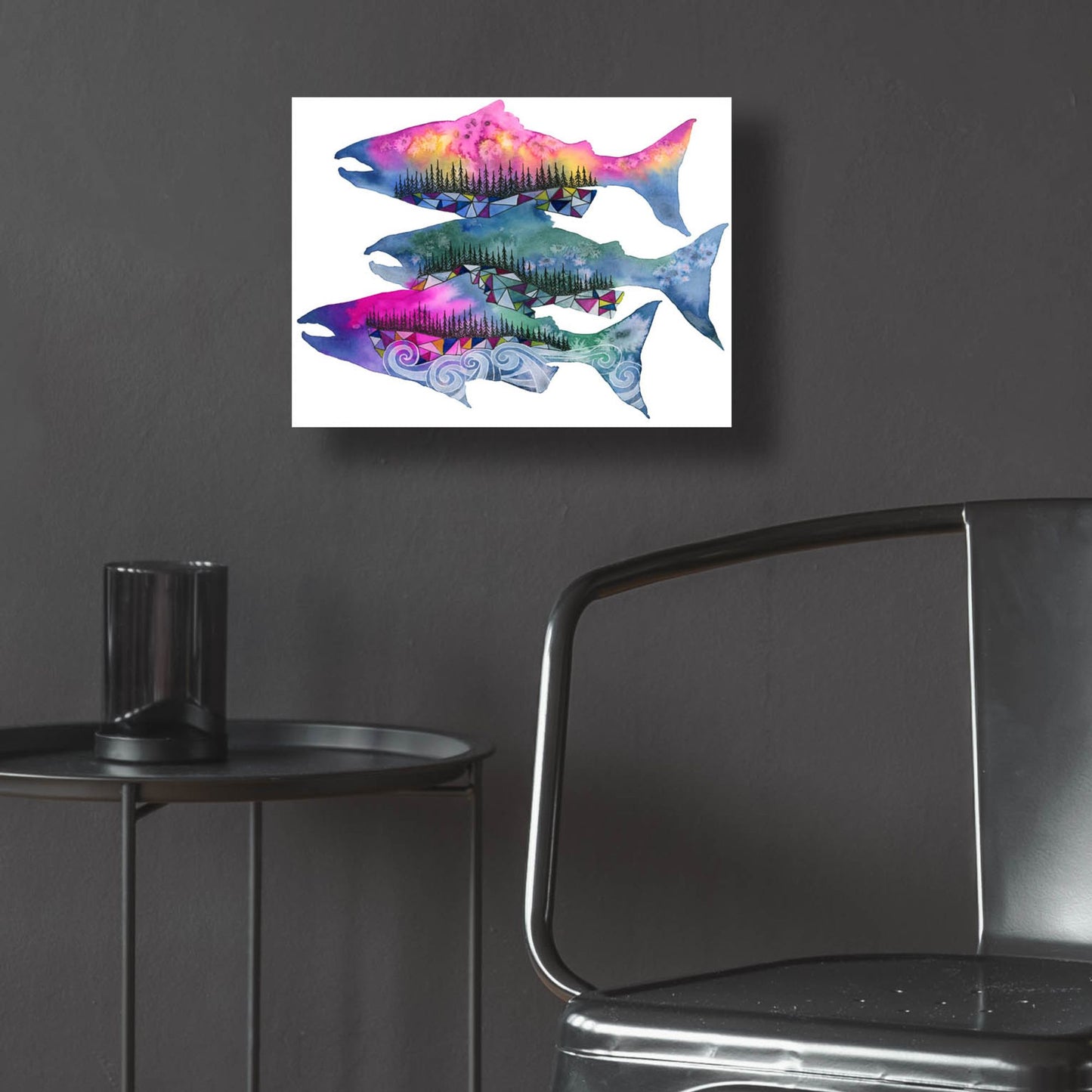 Epic Art ' Salmon Season' by Jeannine Saylor, Acrylic Glass Wall Art,16x12