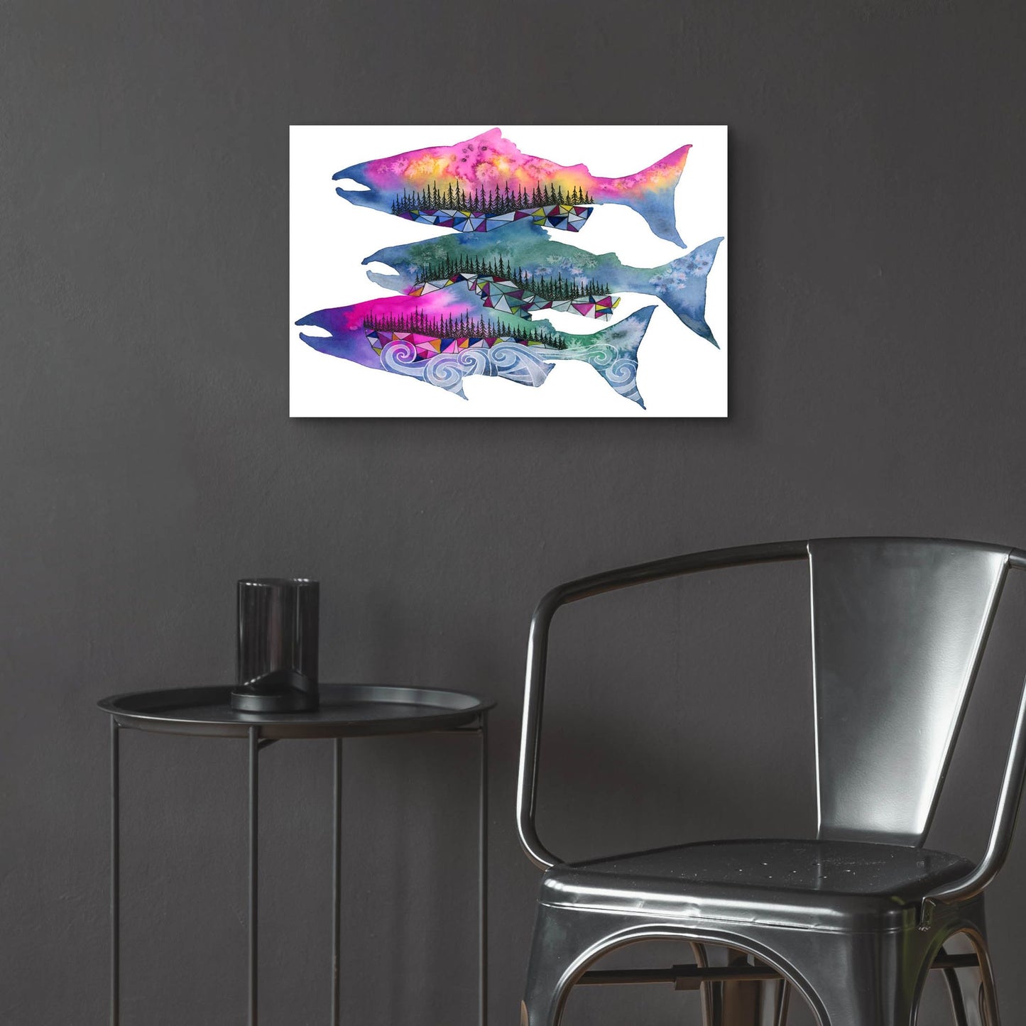 Epic Art ' Salmon Season' by Jeannine Saylor, Acrylic Glass Wall Art,24x16
