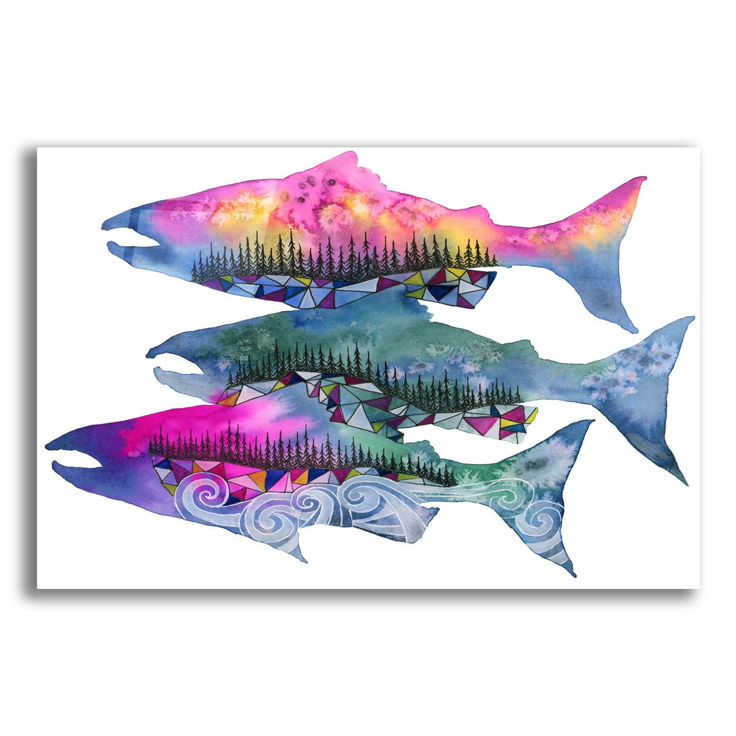 Epic Art ' Salmon Season' by Jeannine Saylor, Acrylic Glass Wall Art