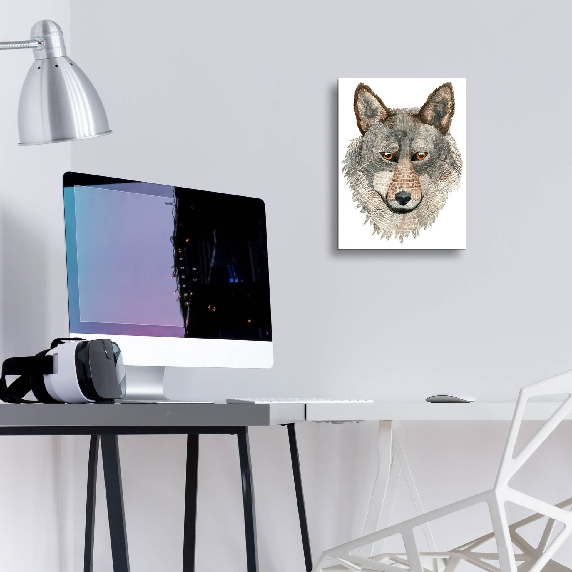 Epic Art ' Wolf' by Jeannine Saylor, Acrylic Glass Wall Art,12x16