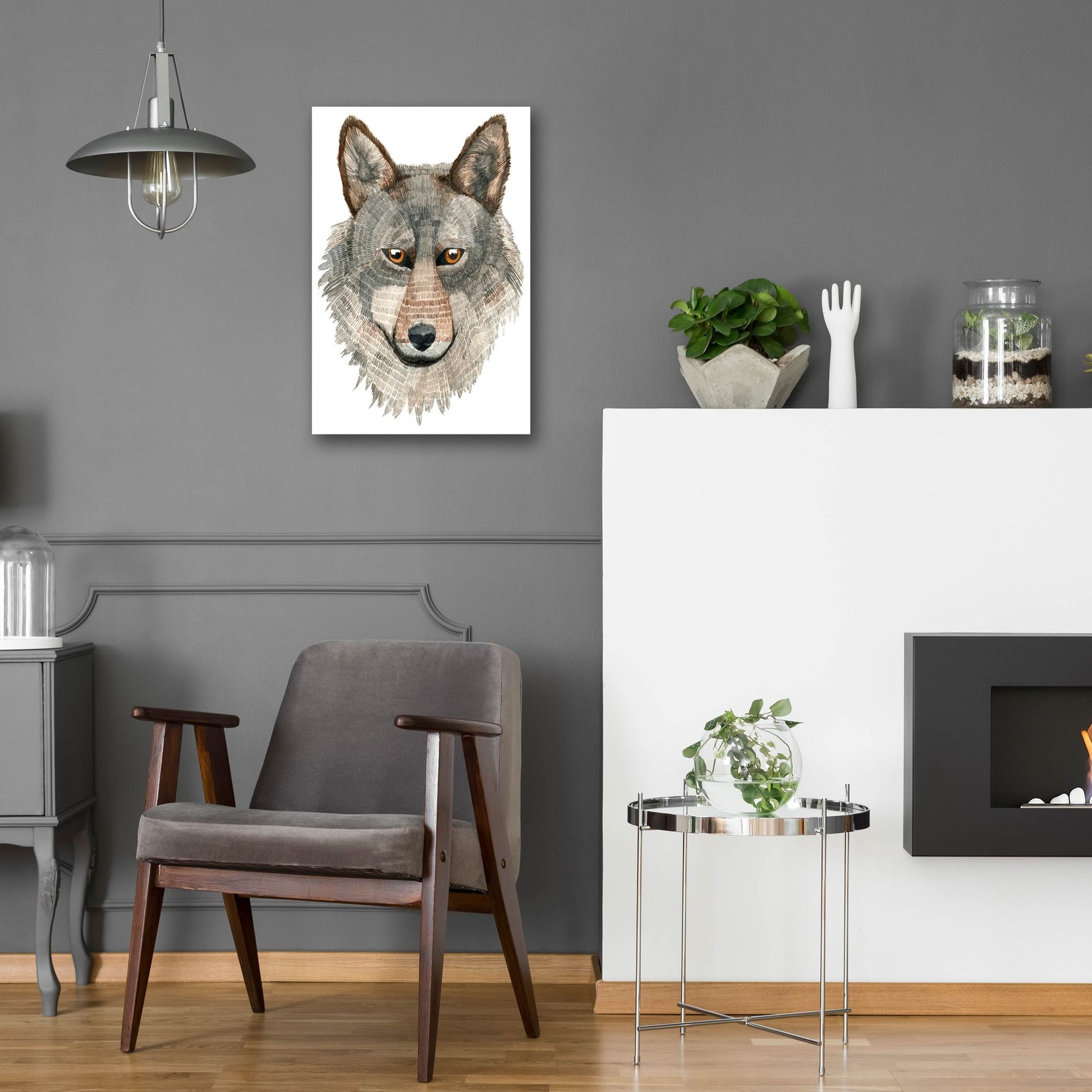 Epic Art ' Wolf' by Jeannine Saylor, Acrylic Glass Wall Art,16x24