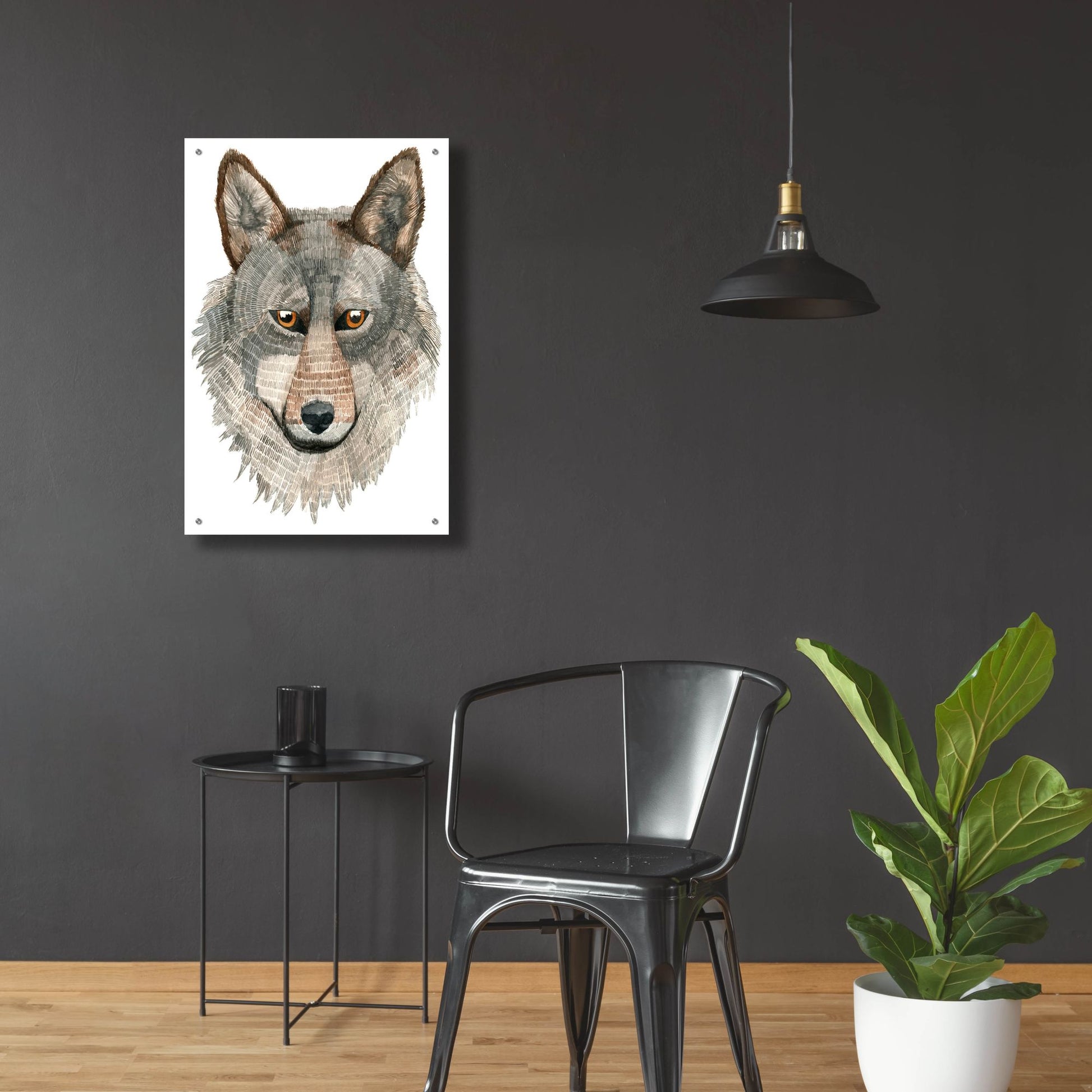 Epic Art ' Wolf' by Jeannine Saylor, Acrylic Glass Wall Art,24x36