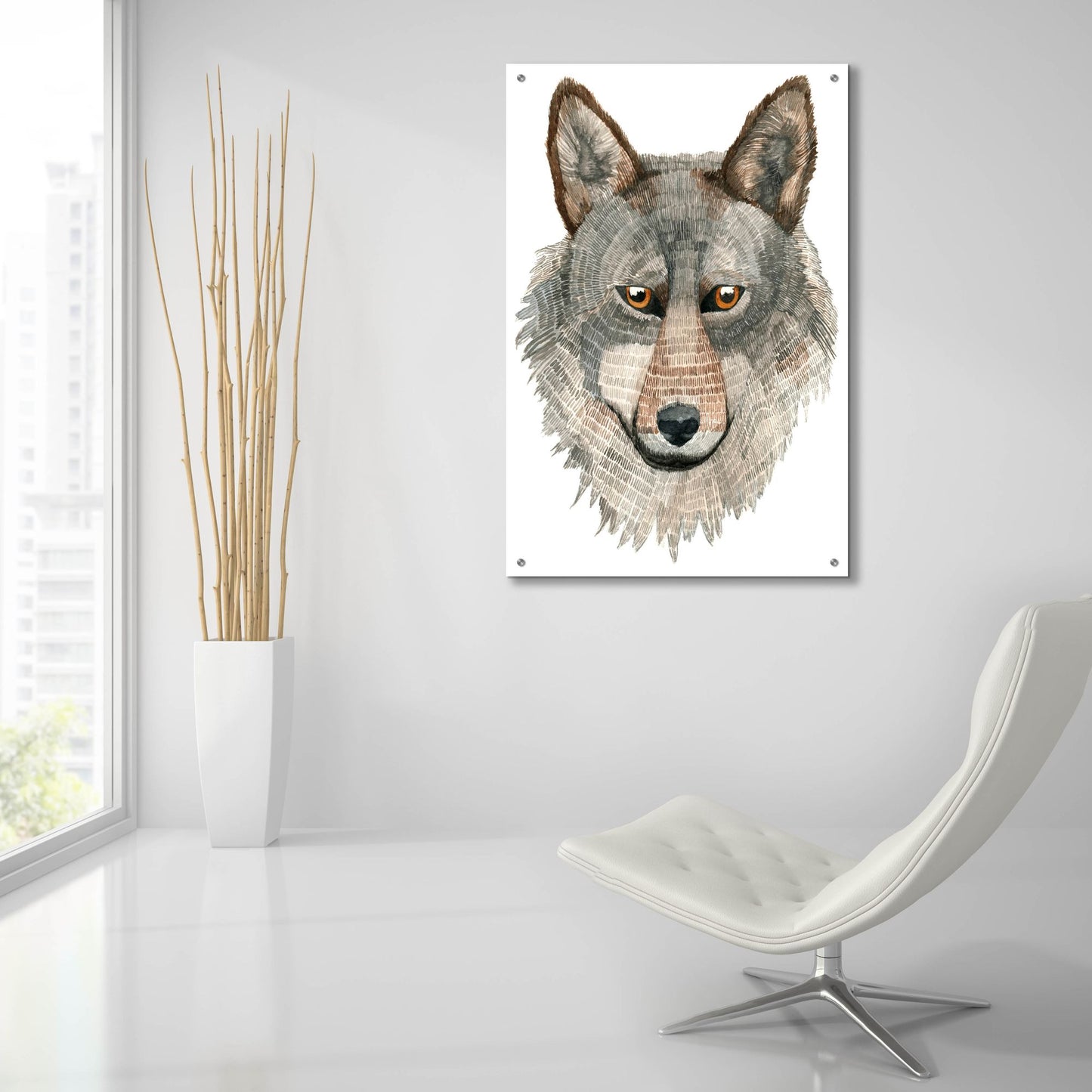 Epic Art ' Wolf' by Jeannine Saylor, Acrylic Glass Wall Art,24x36