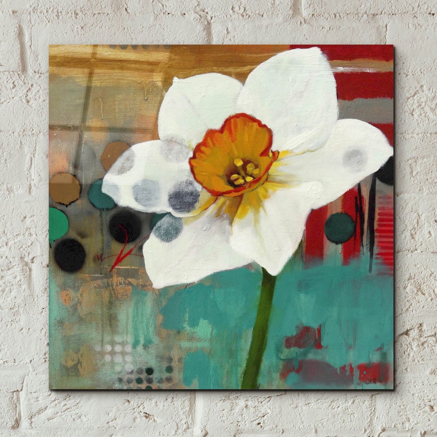 Epic Art ' Daffodil Mannerisms' by Jennifer Rasmusson, Acrylic Glass Wall Art,12x12