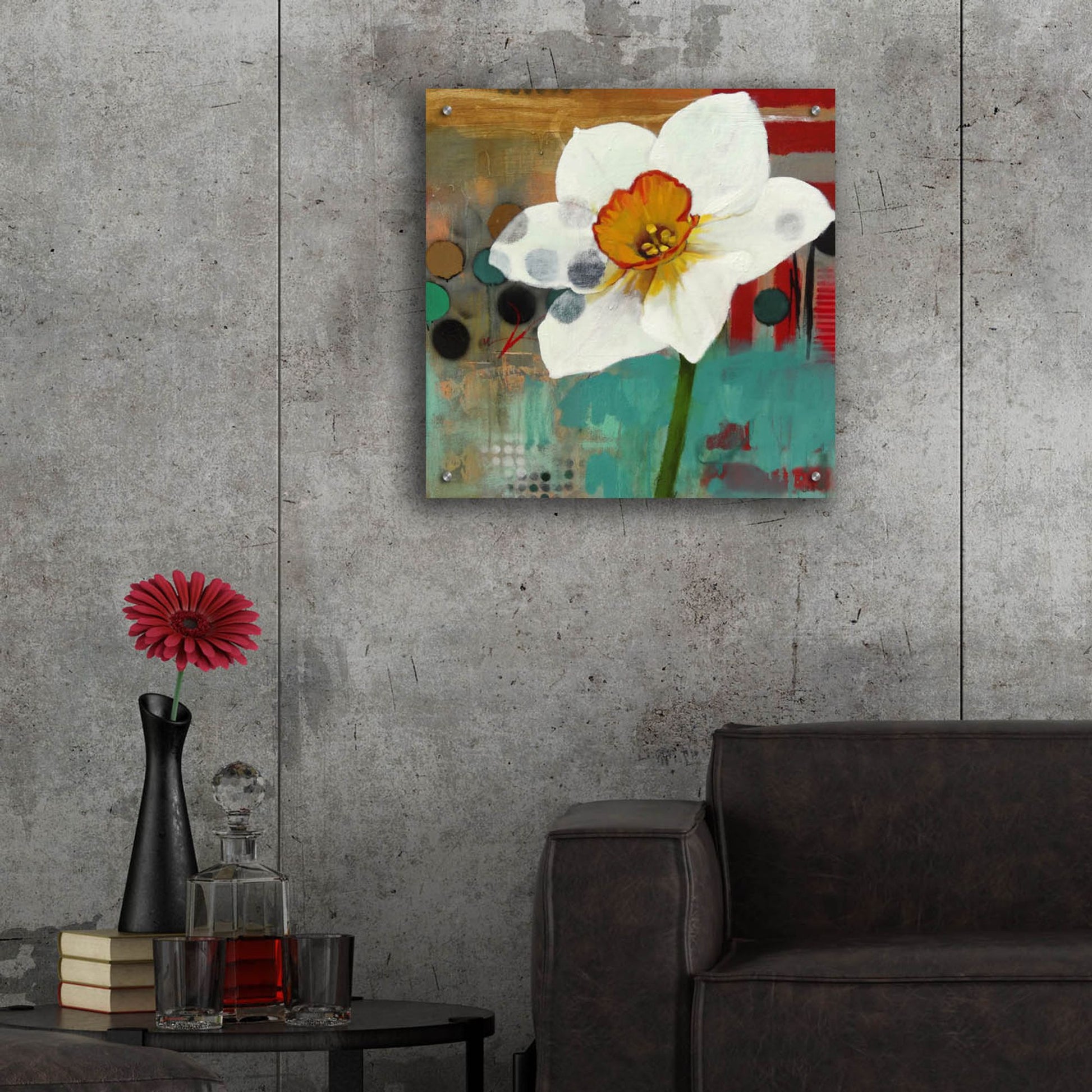 Epic Art ' Daffodil Mannerisms' by Jennifer Rasmusson, Acrylic Glass Wall Art,24x24