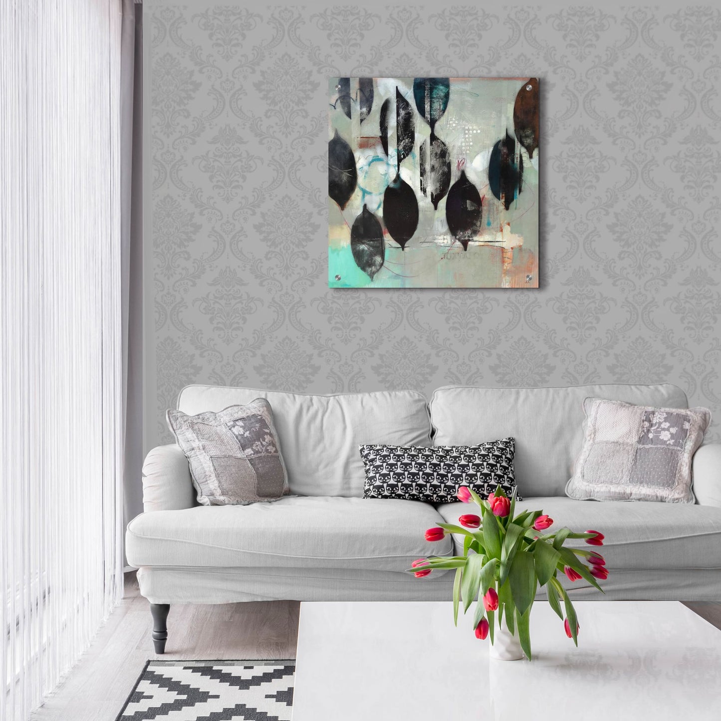 Epic Art ' Mindful Grey' by Jennifer Rasmusson, Acrylic Glass Wall Art,24x24