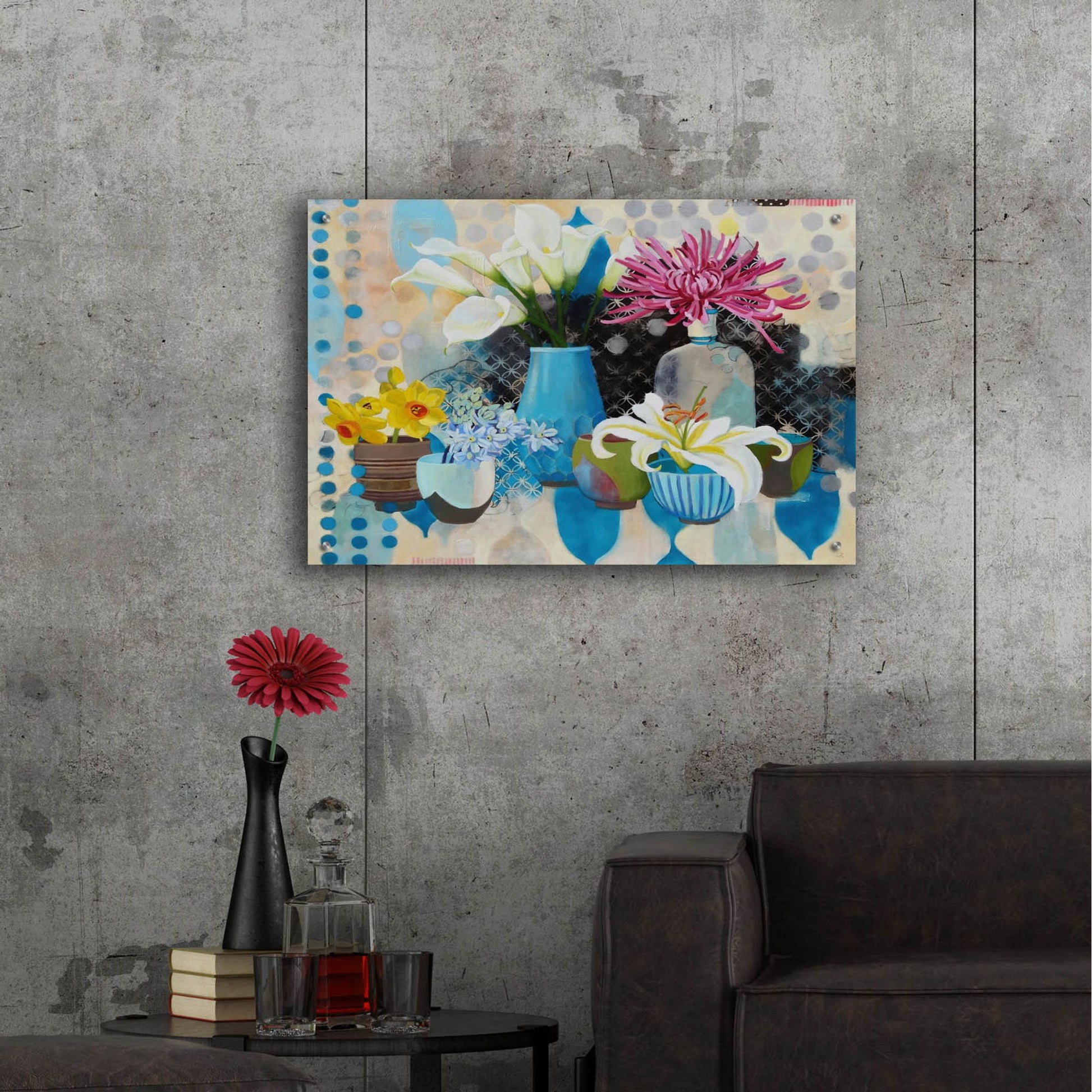 Epic Art ' Collection of Blue' by Jennifer Rasmusson, Acrylic Glass Wall Art,36x24