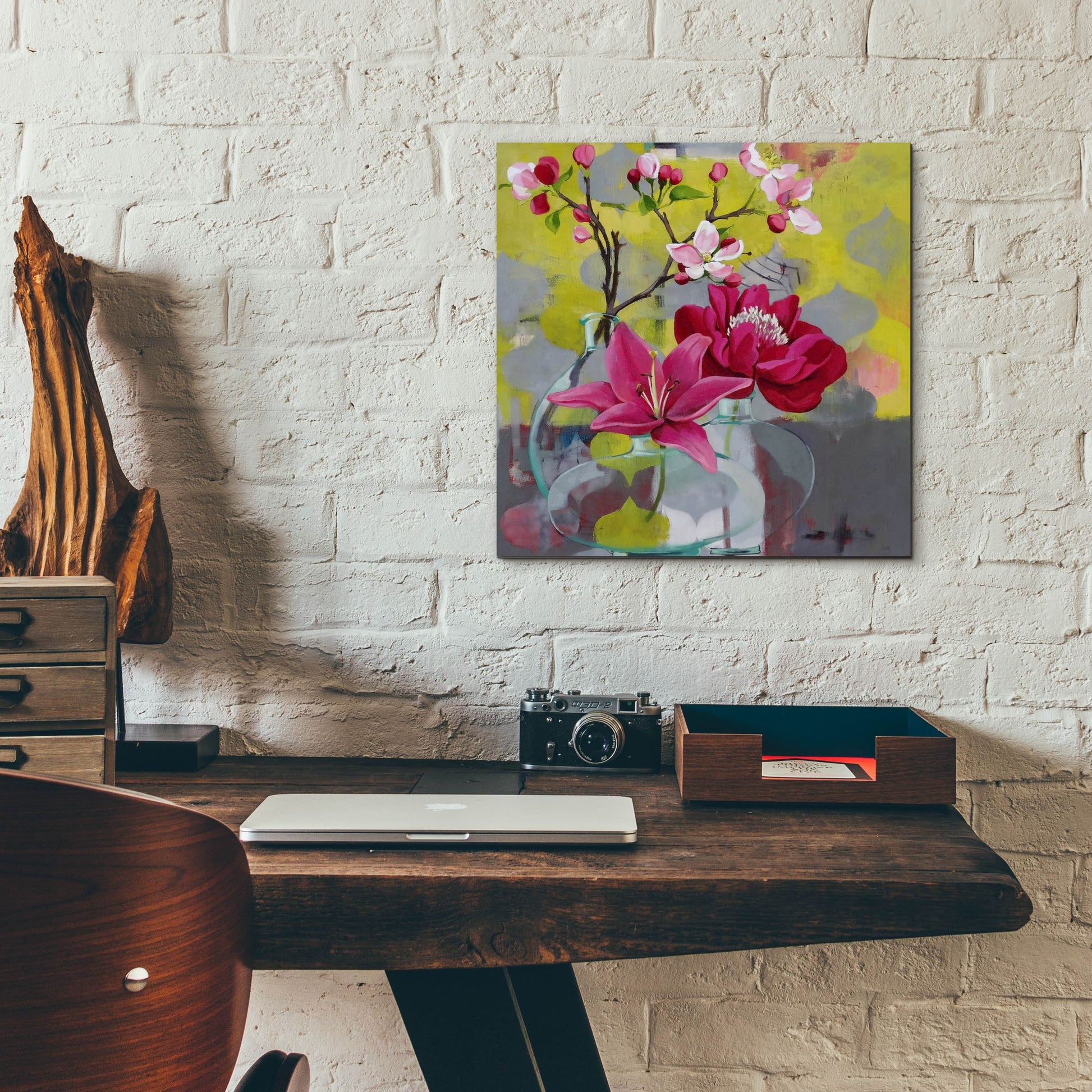 Epic Art ' Apple Blossom Trio' by Jennifer Rasmusson, Acrylic Glass Wall Art,12x12