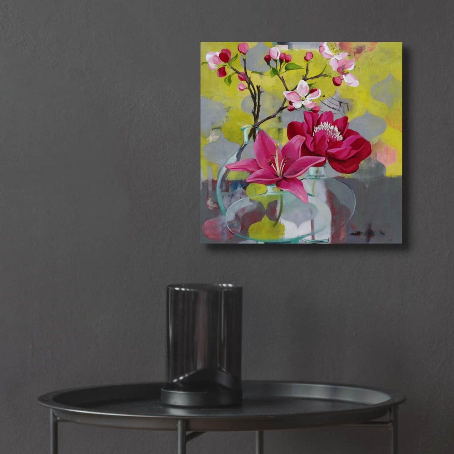 Epic Art ' Apple Blossom Trio' by Jennifer Rasmusson, Acrylic Glass Wall Art,12x12