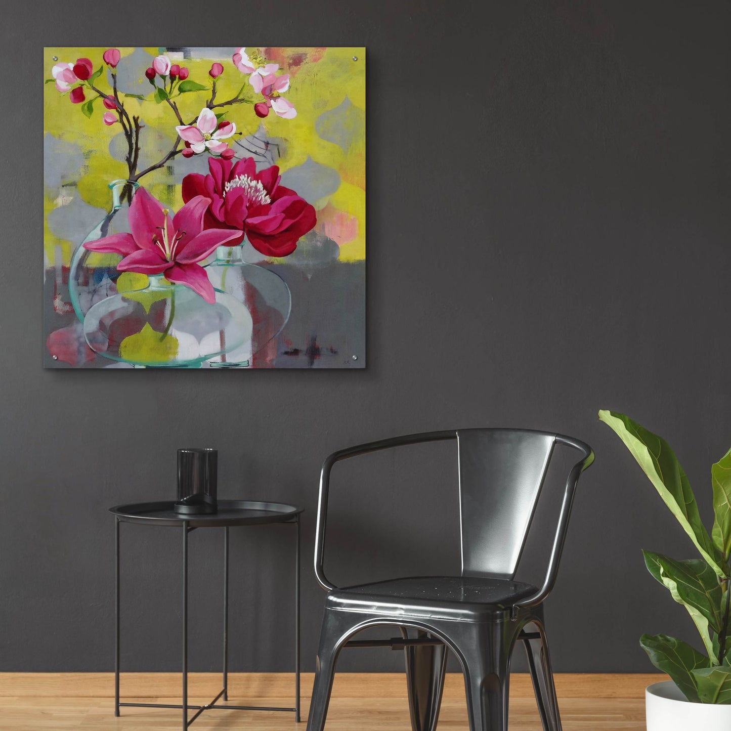 Epic Art ' Apple Blossom Trio' by Jennifer Rasmusson, Acrylic Glass Wall Art,36x36