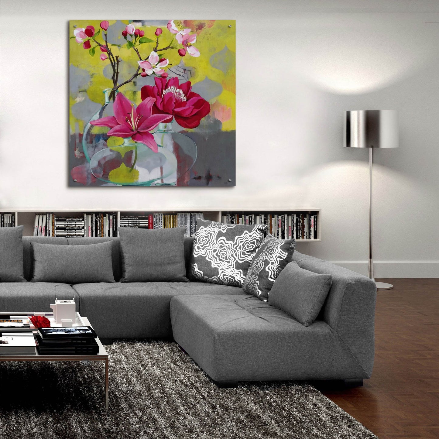 Epic Art ' Apple Blossom Trio' by Jennifer Rasmusson, Acrylic Glass Wall Art,36x36