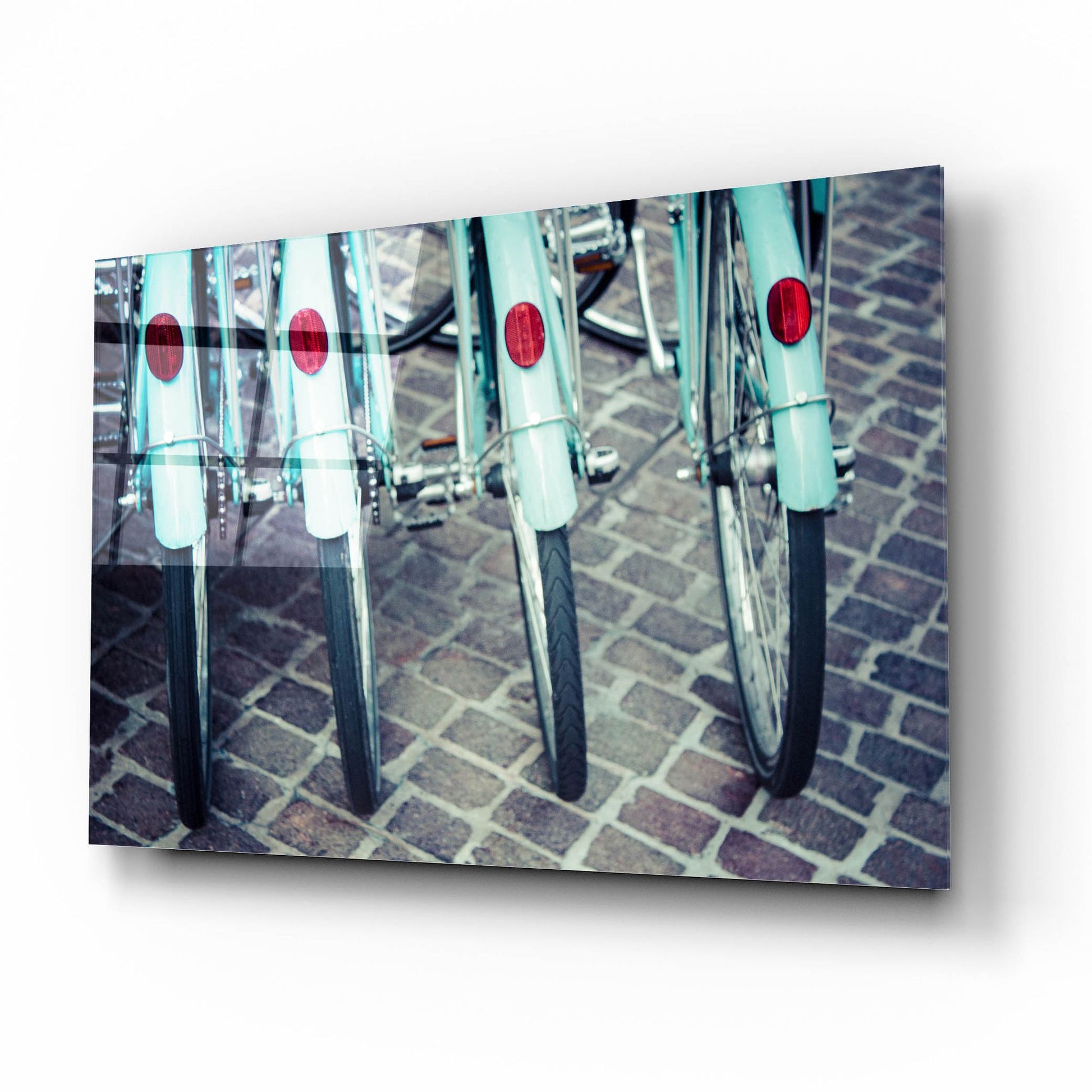 Epic Art ' Bicycle Line Up 1' by Jessica Reiss, Acrylic Glass Wall Art,16x12