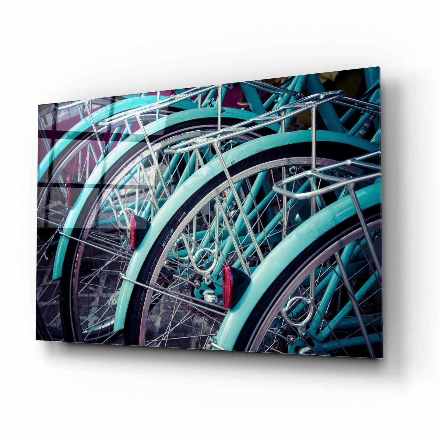 Epic Art ' Bicycle Line Up 2' by Jessica Reiss, Acrylic Glass Wall Art,16x12