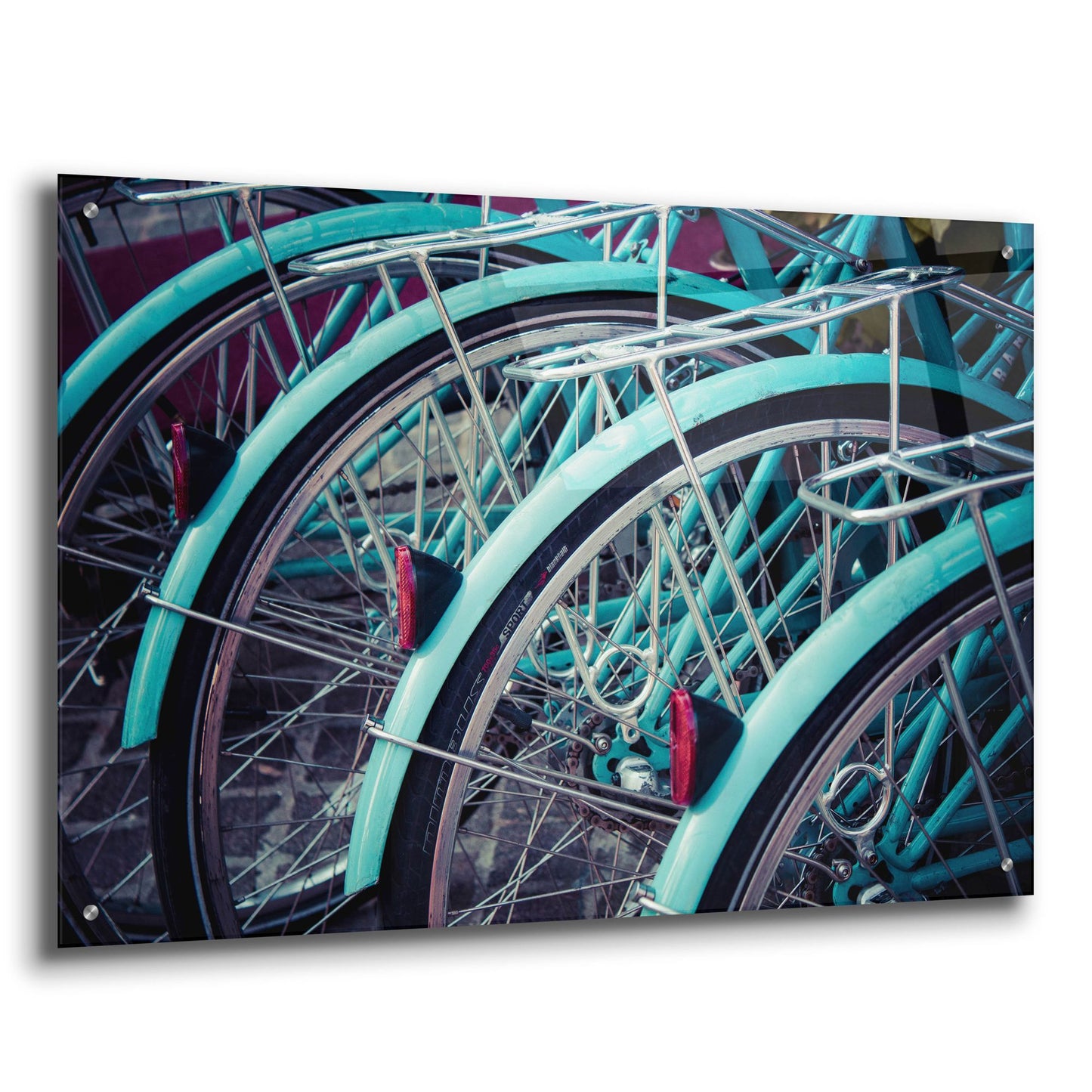 Epic Art ' Bicycle Line Up 2' by Jessica Reiss, Acrylic Glass Wall Art,36x24