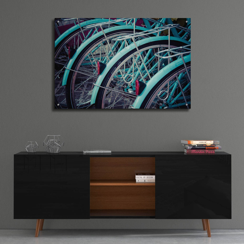 Epic Art ' Bicycle Line Up 2' by Jessica Reiss, Acrylic Glass Wall Art,36x24