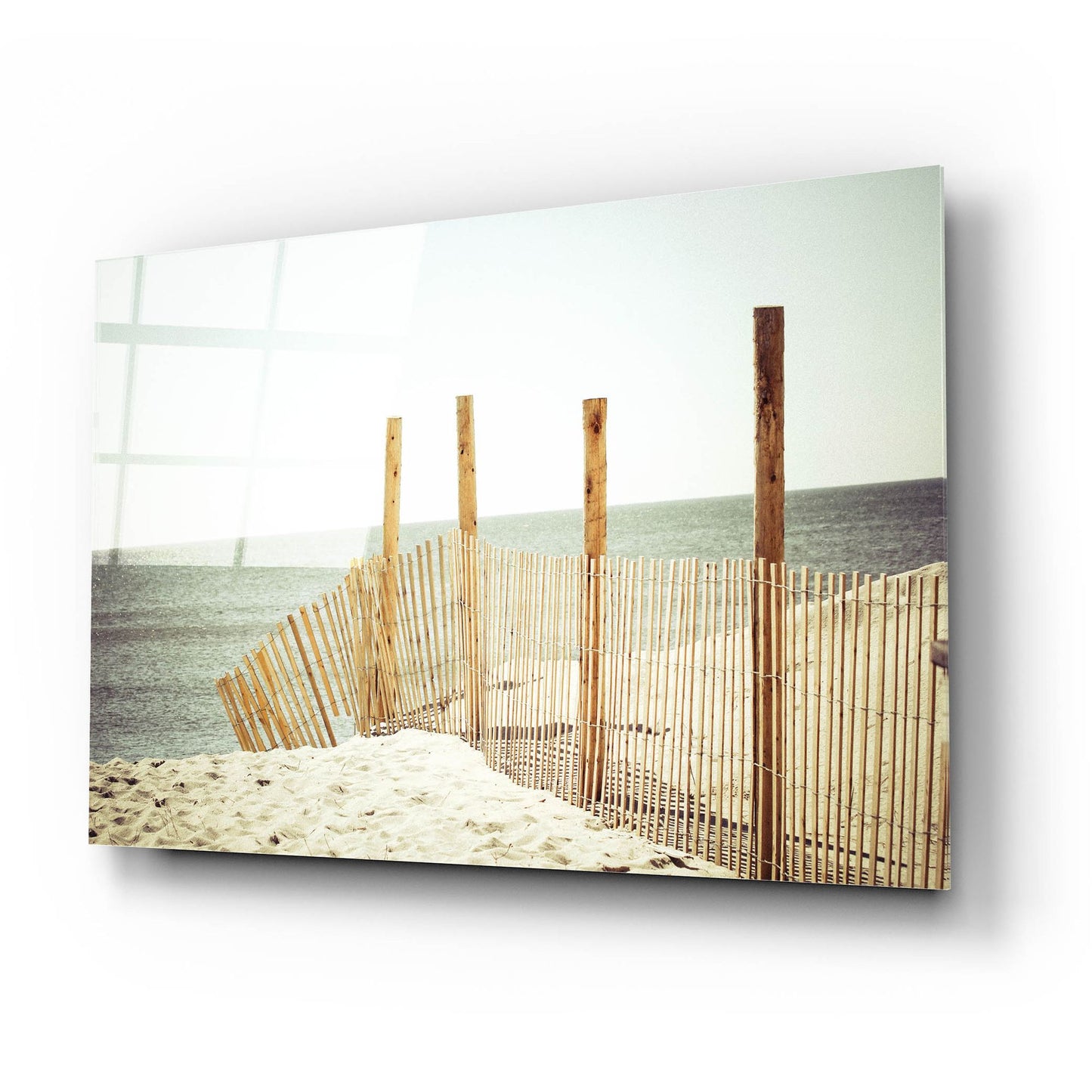 Epic Art ' Wooden Beach Fence' by Jessica Reiss, Acrylic Glass Wall Art,24x16