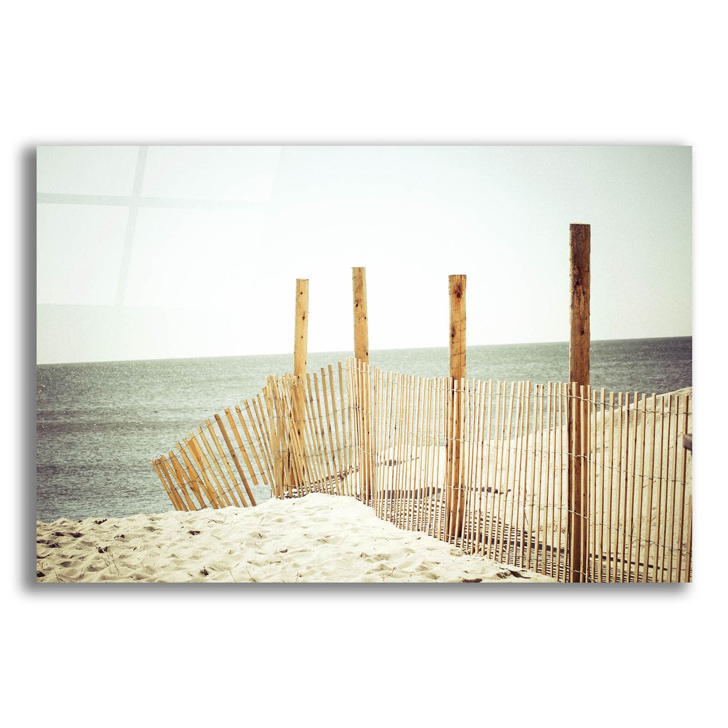 Epic Art ' Wooden Beach Fence' by Jessica Reiss, Acrylic Glass Wall Art,24x16